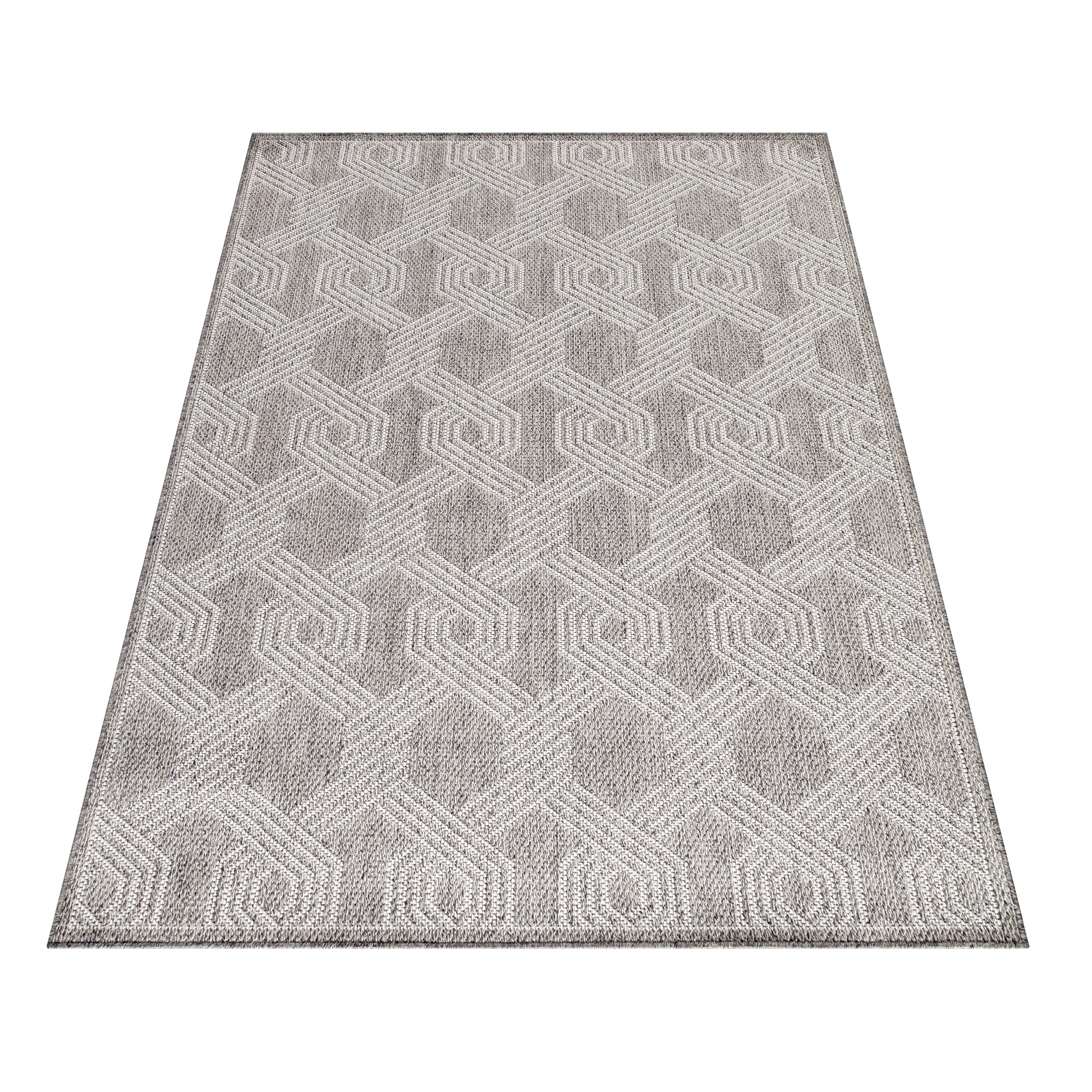 Indoor & Outdoor Rug Geometric Design Weatherproof for Patio Balcony Kitchen