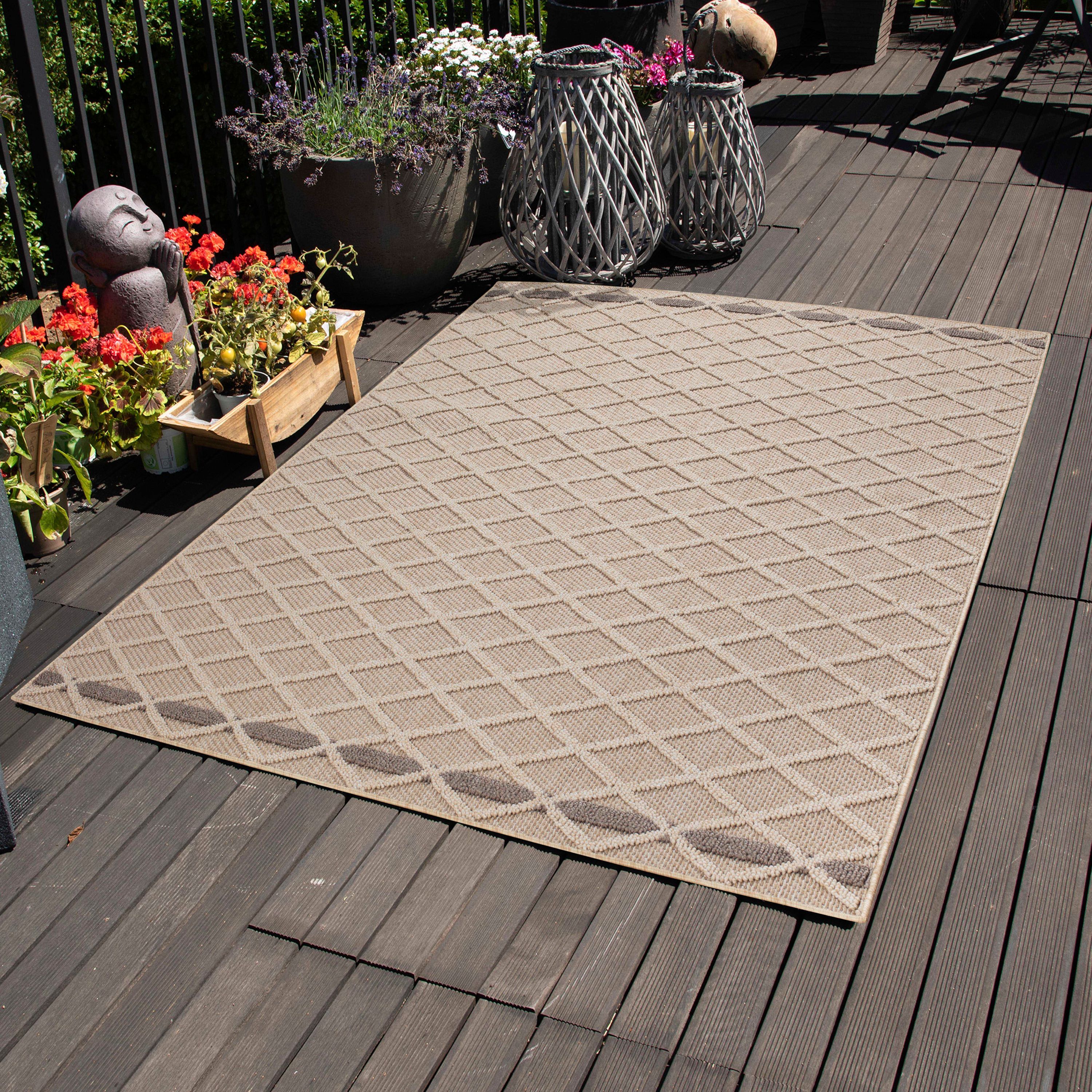 Indoor & outdoor carpet weatherproof diamond design for kitchens, balconies, terraces, gardens