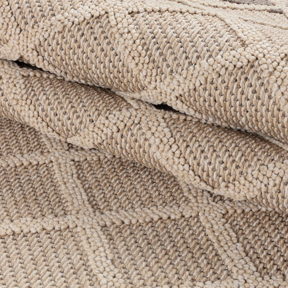 Carpettex Bouclé Teppich 3D Hoch-Tief Indoor Outdoor Wetterfest