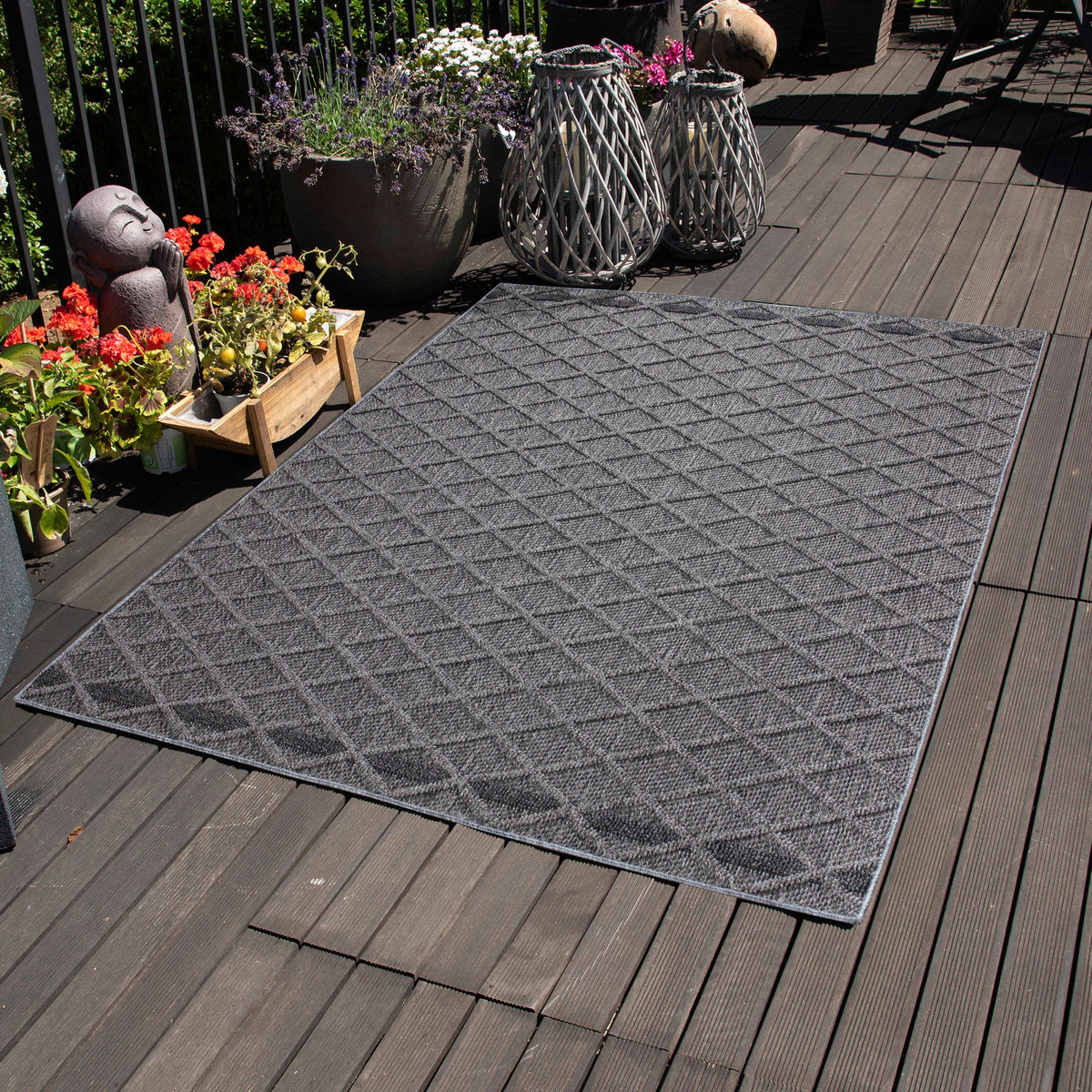 Carpettex Bouclé Teppich 3D Hoch-Tief Indoor Outdoor Wetterfest