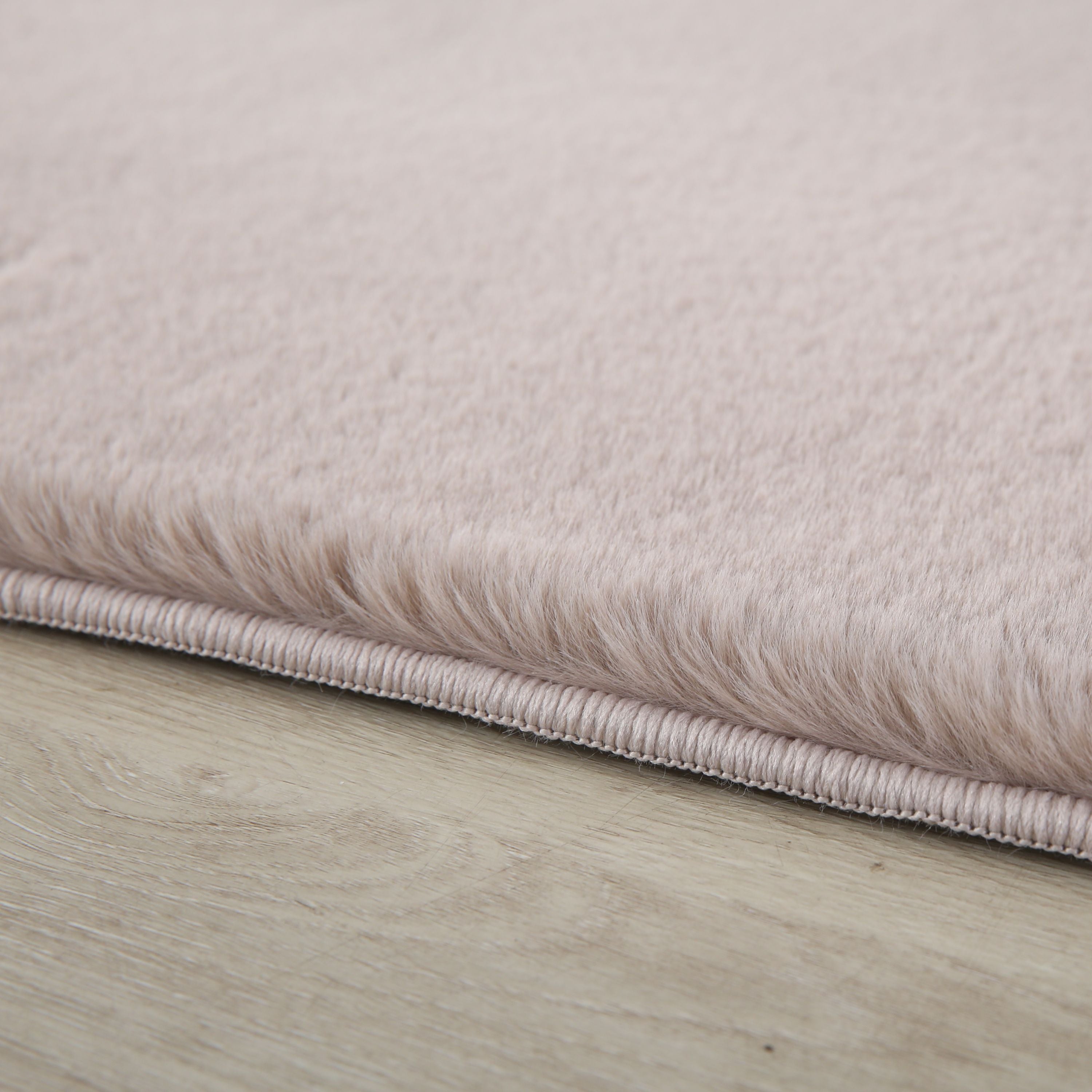 Tapis pour salon, uni, imitation fourrure, moelleux, doux, câlin tons pastel