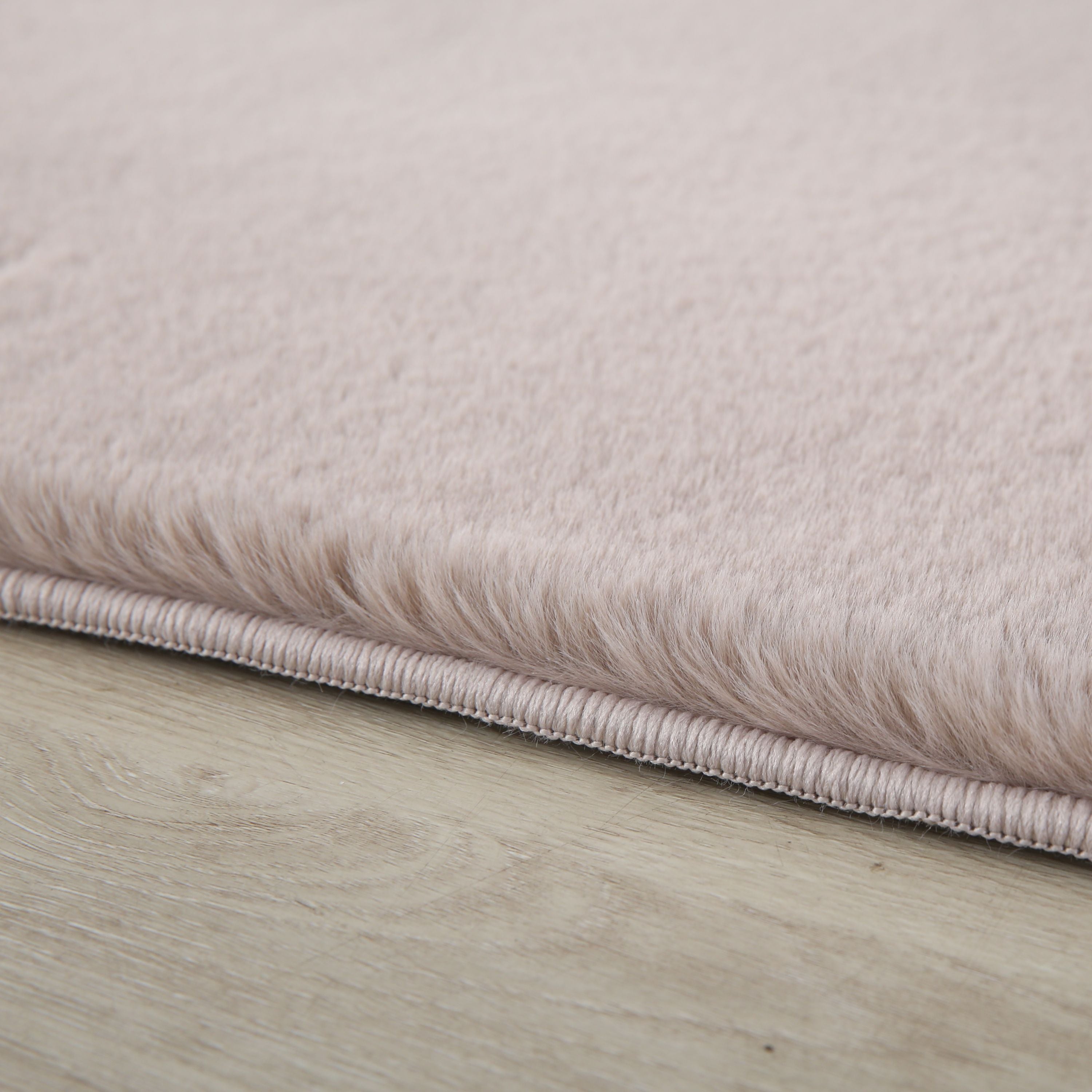 Tapis pour salon, uni, imitation fourrure, moelleux, doux, câlin tons pastel