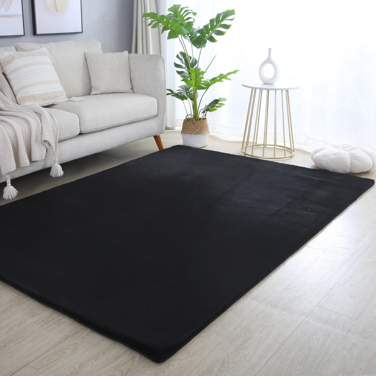 Carpettex Rabbit Hochflor Teppich Kunstfell Einfarbig Flauschig Weich