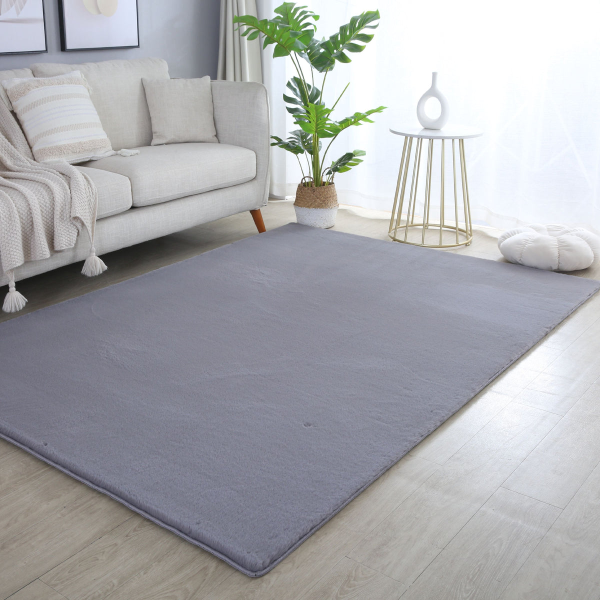 Carpettex Rabbit Hochflor Teppich Kunstfell Einfarbig Flauschig Weich