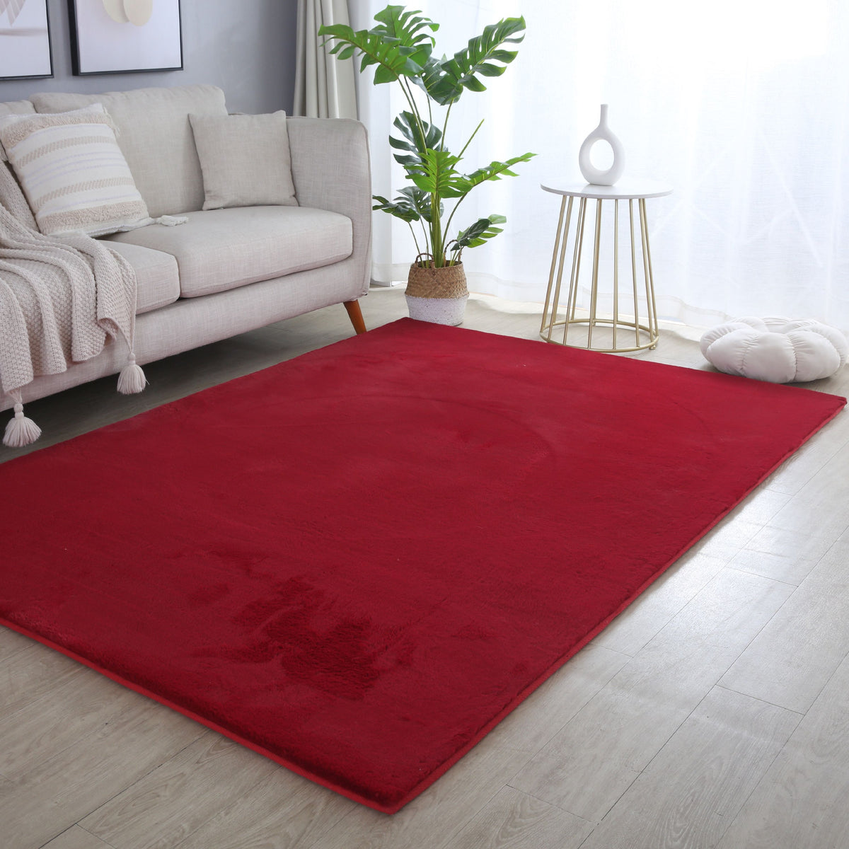 Carpettex Rabbit Hochflor Teppich Kunstfell Einfarbig Flauschig Weich