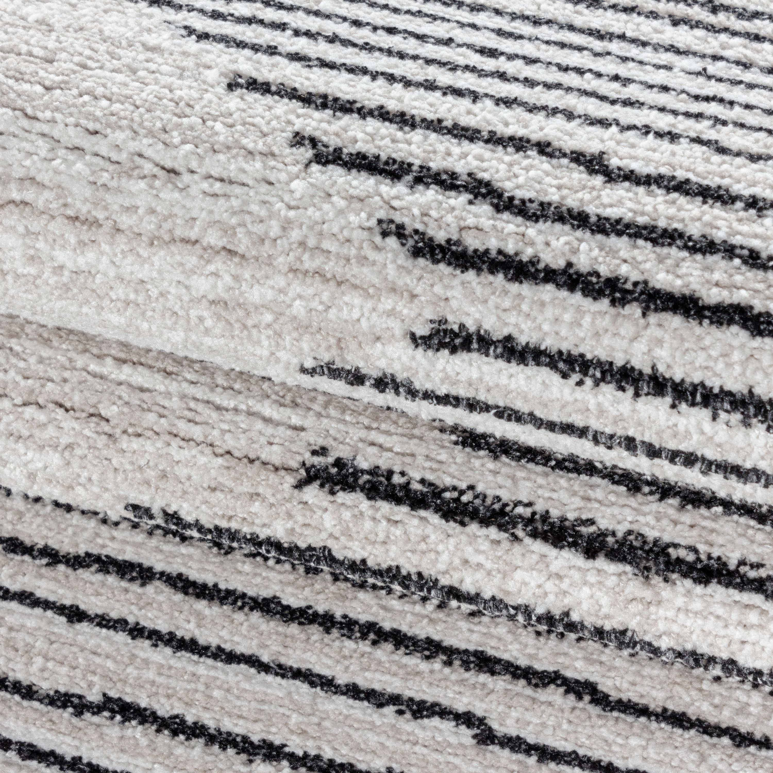 Tapis à poils ras salon design rayé style scandinave aspect naturel