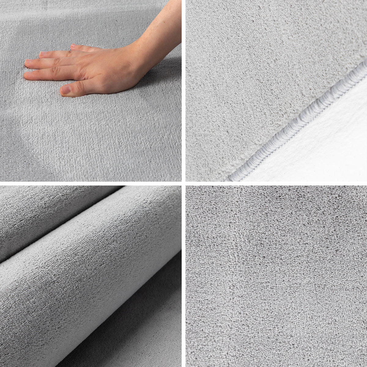 Carpettex Waschbarer Kurzflor Teppich Modern Einfarbig Weich