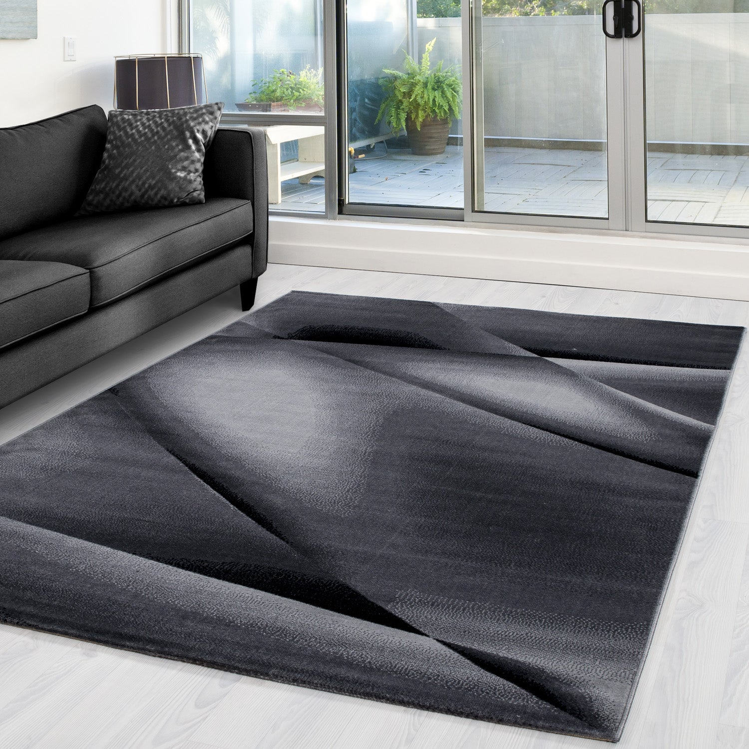 Modern short pile rug for living room, bedroom, abstract design, easy to care for