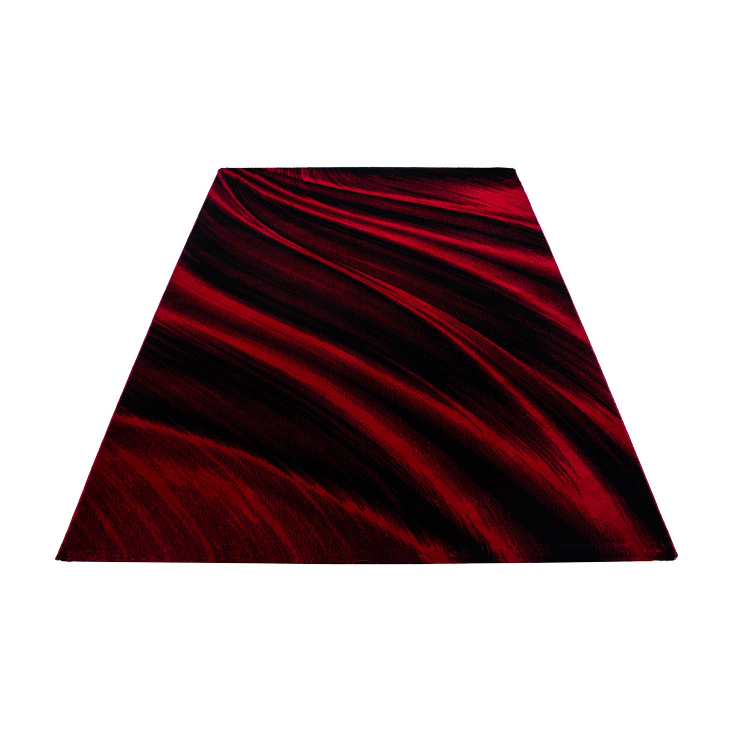 Modern short pile rug for living room, abstract wave design, easy to care for