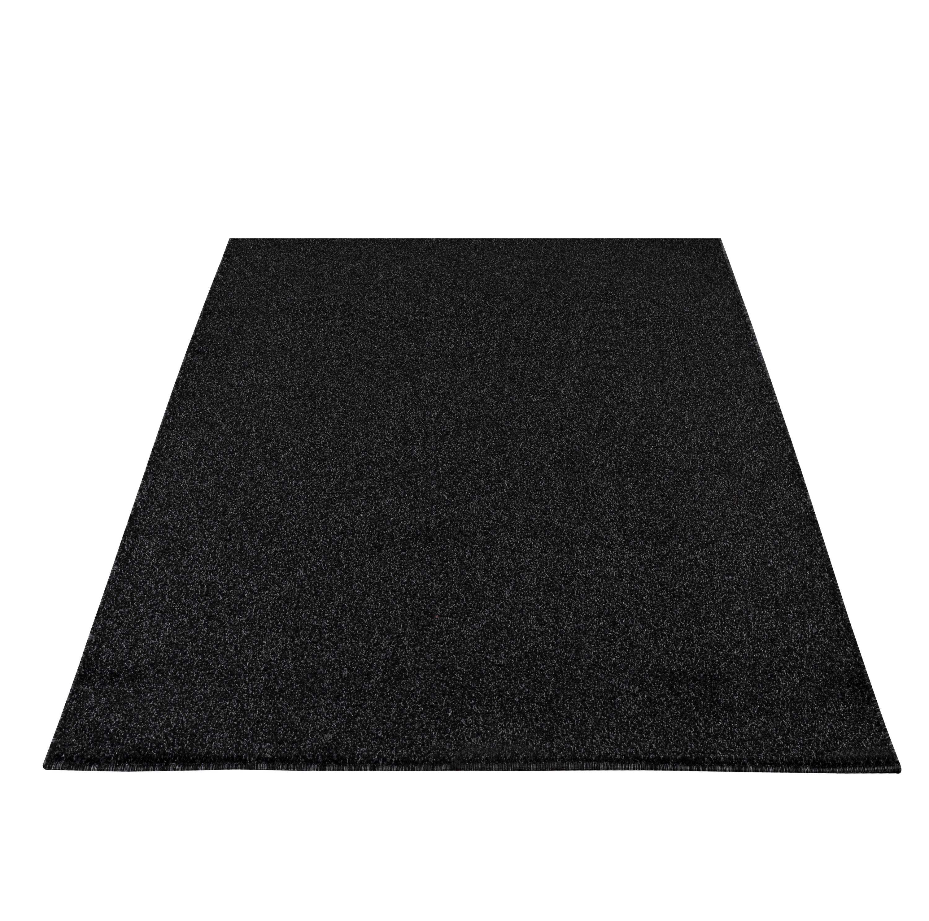 Solid color rug for living room, bedroom, dining room, short pile, soft, anthracite