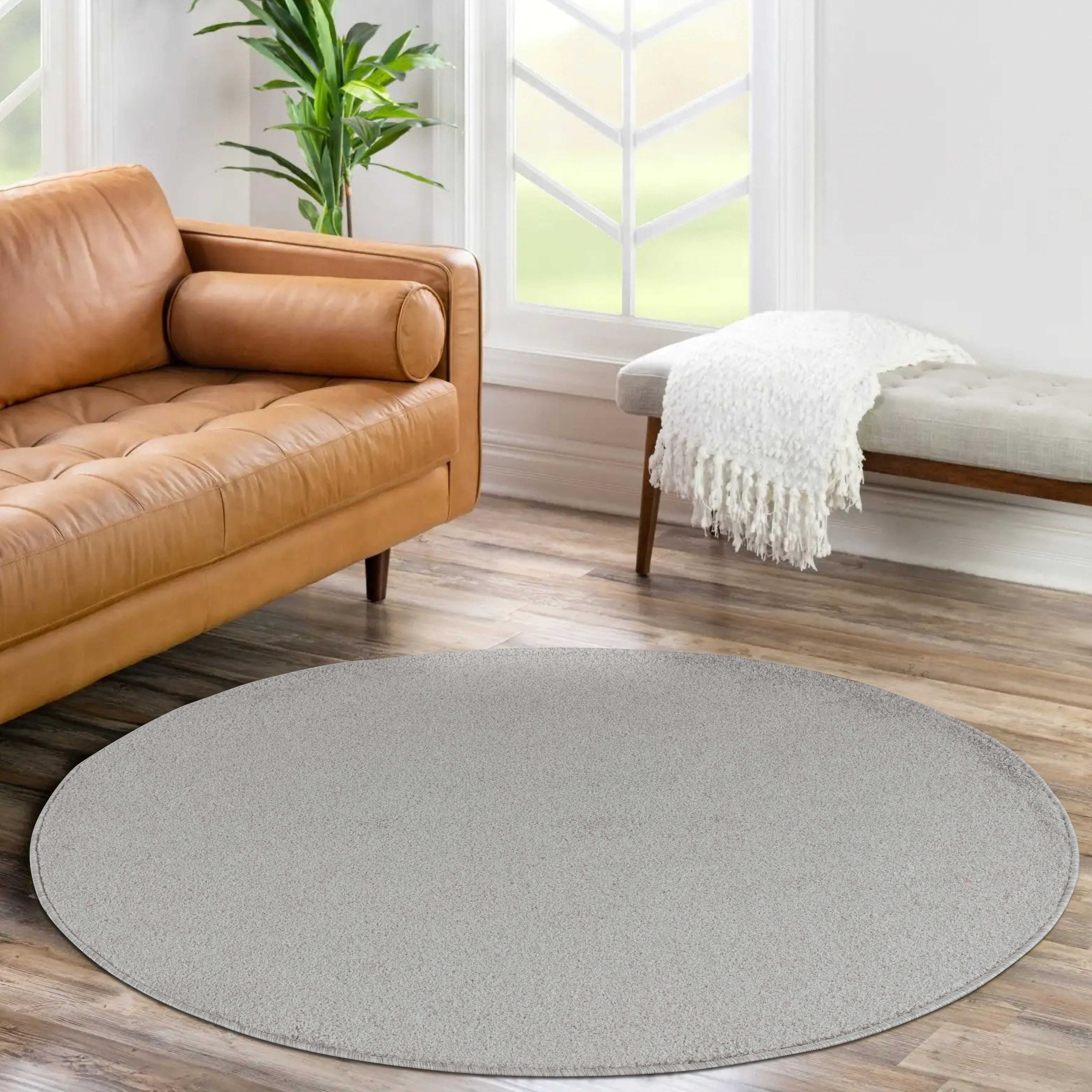 Solid color rug for living room, bedroom, kitchen, short pile, soft, cream