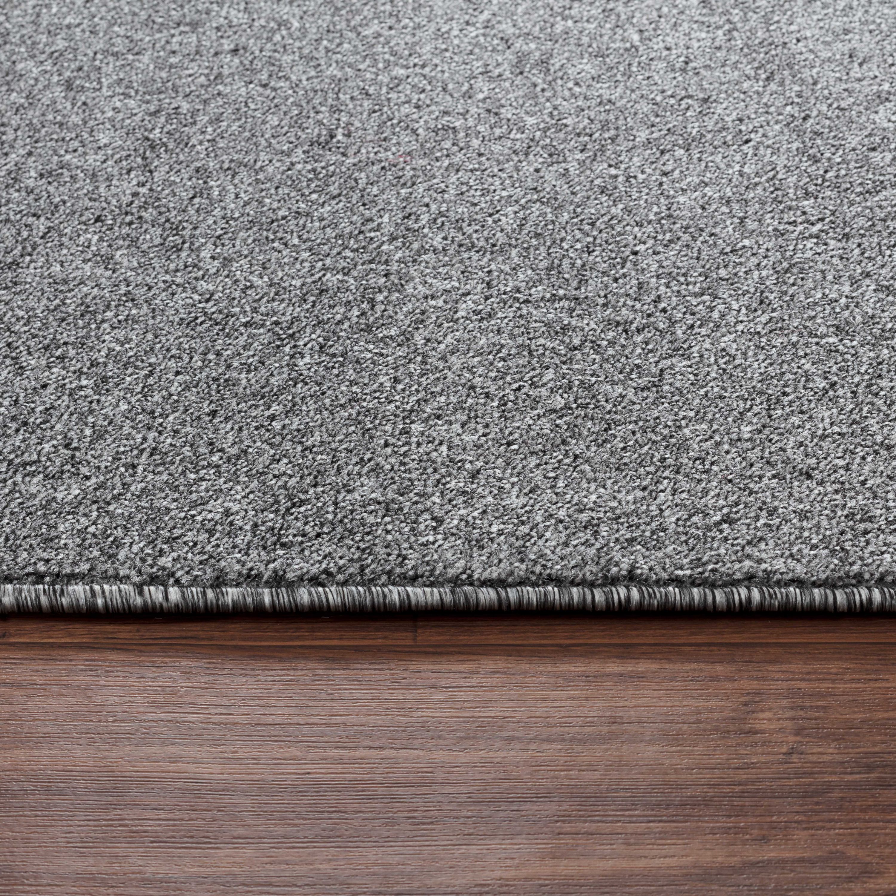 Solid color rug for living room, bedroom, kitchen, short pile, soft, grey