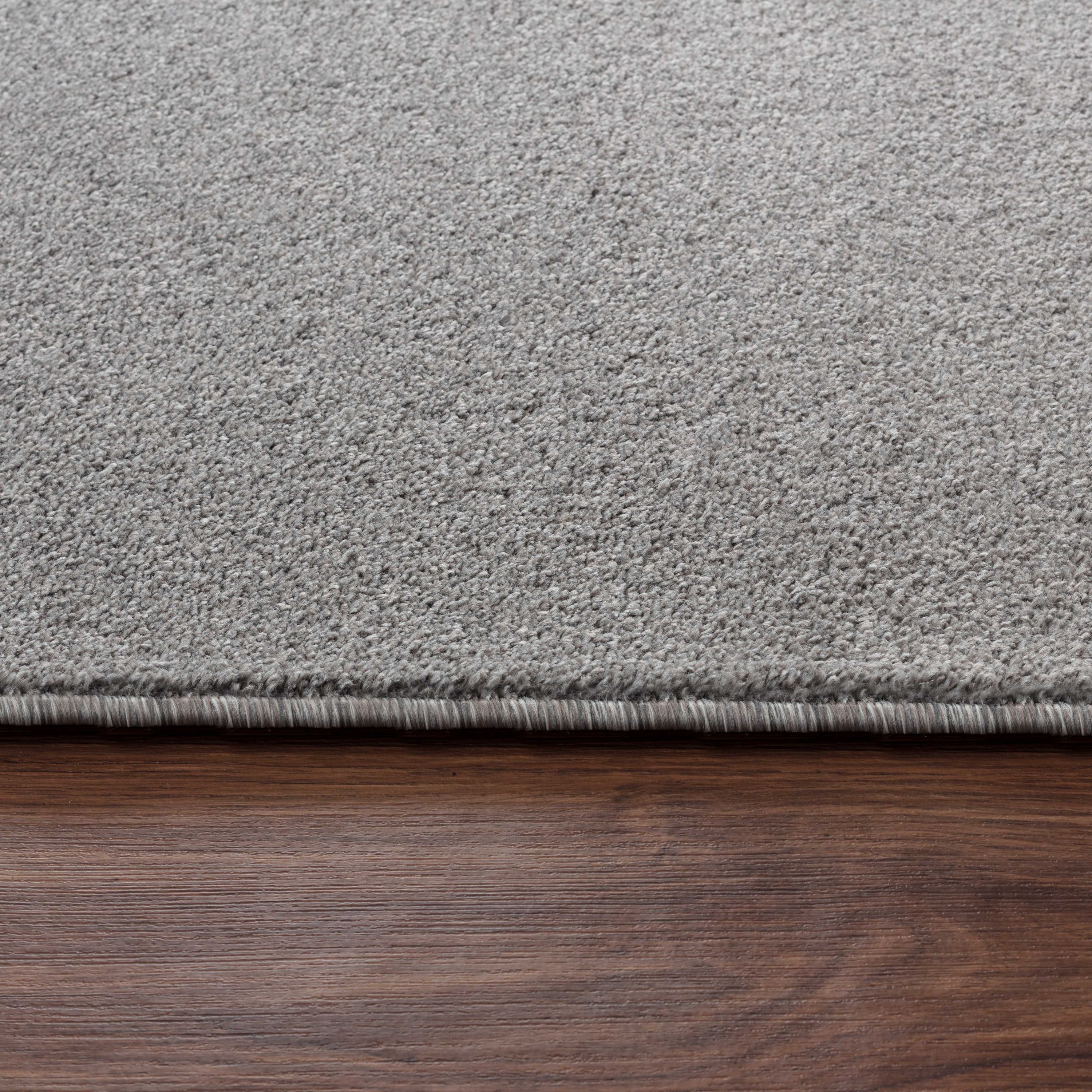 Solid color rug for living room, bedroom, kitchen, short pile, light grey