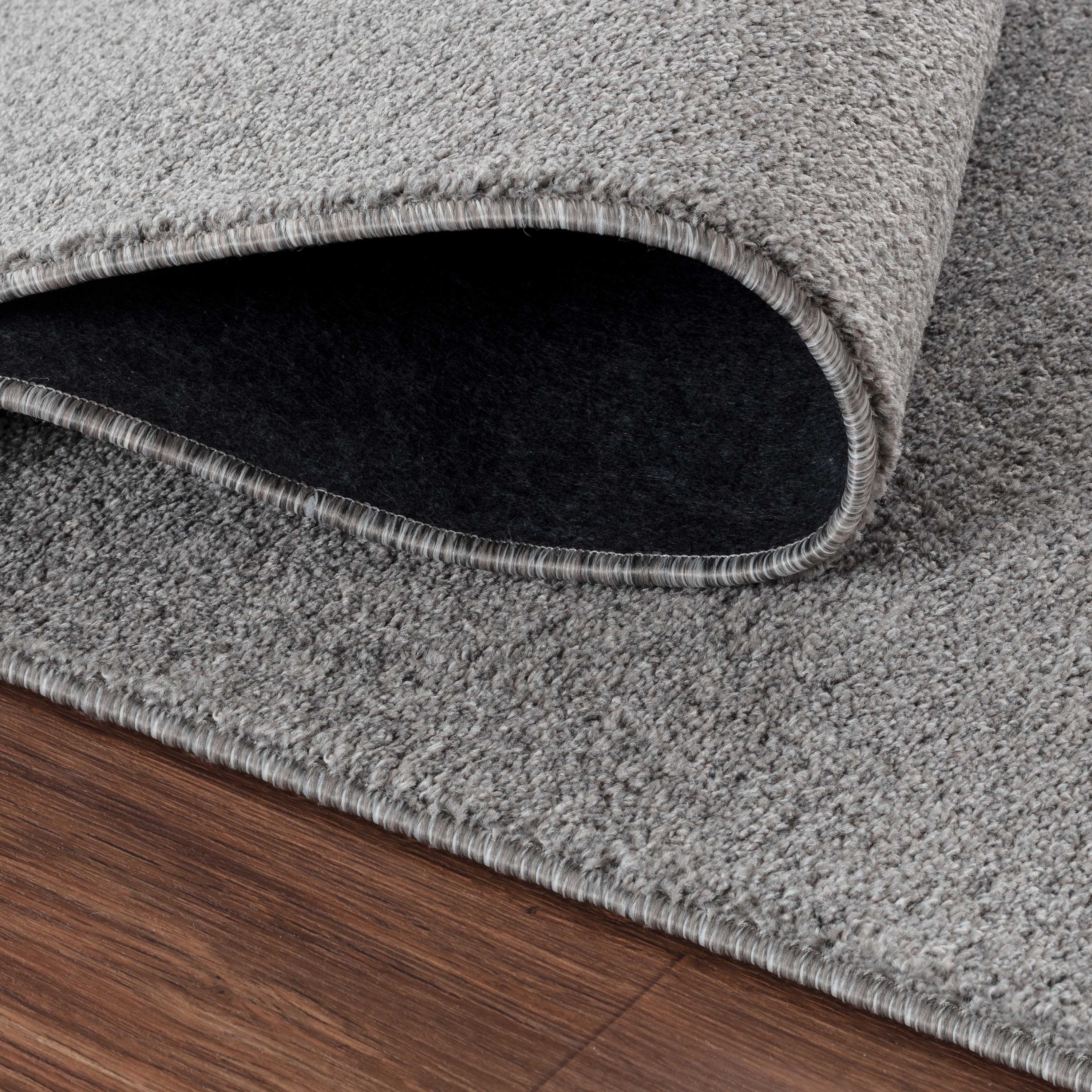 Solid color rug for living room, bedroom, kitchen, short pile, light grey