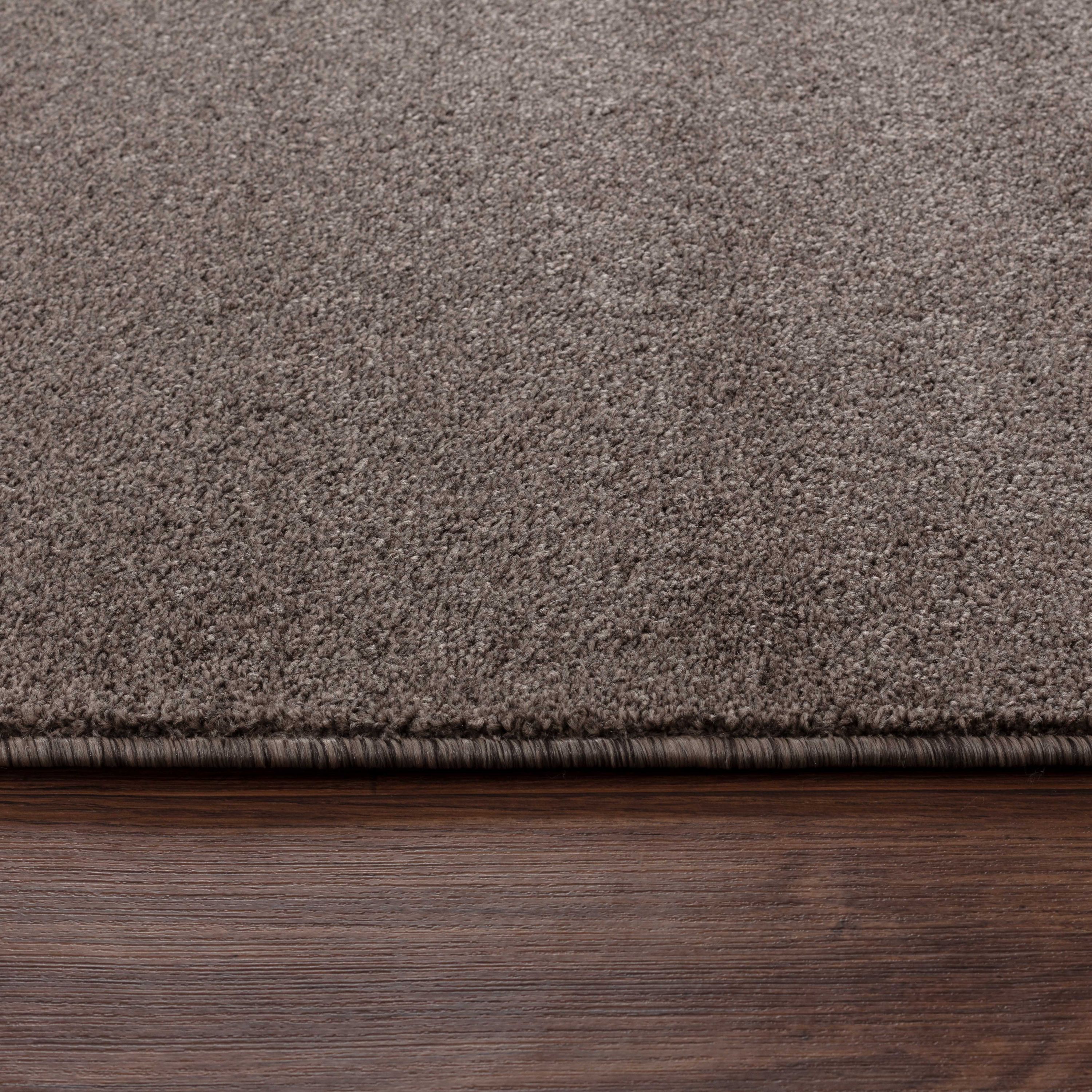 Tapis uni pour salon, chambre, cuisine, à poils courts, doux, couleur moka