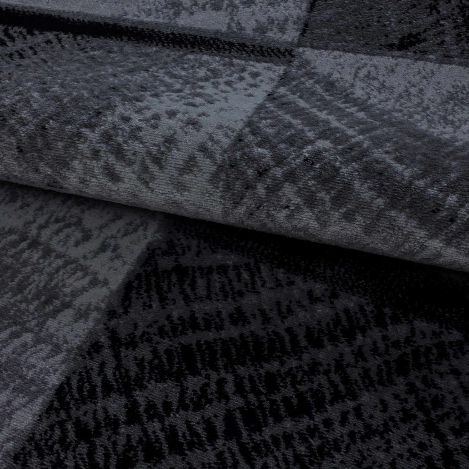 Tapis moderne à poils courts pour salon, motif à carreaux abstrait, noir, facile d'entretien