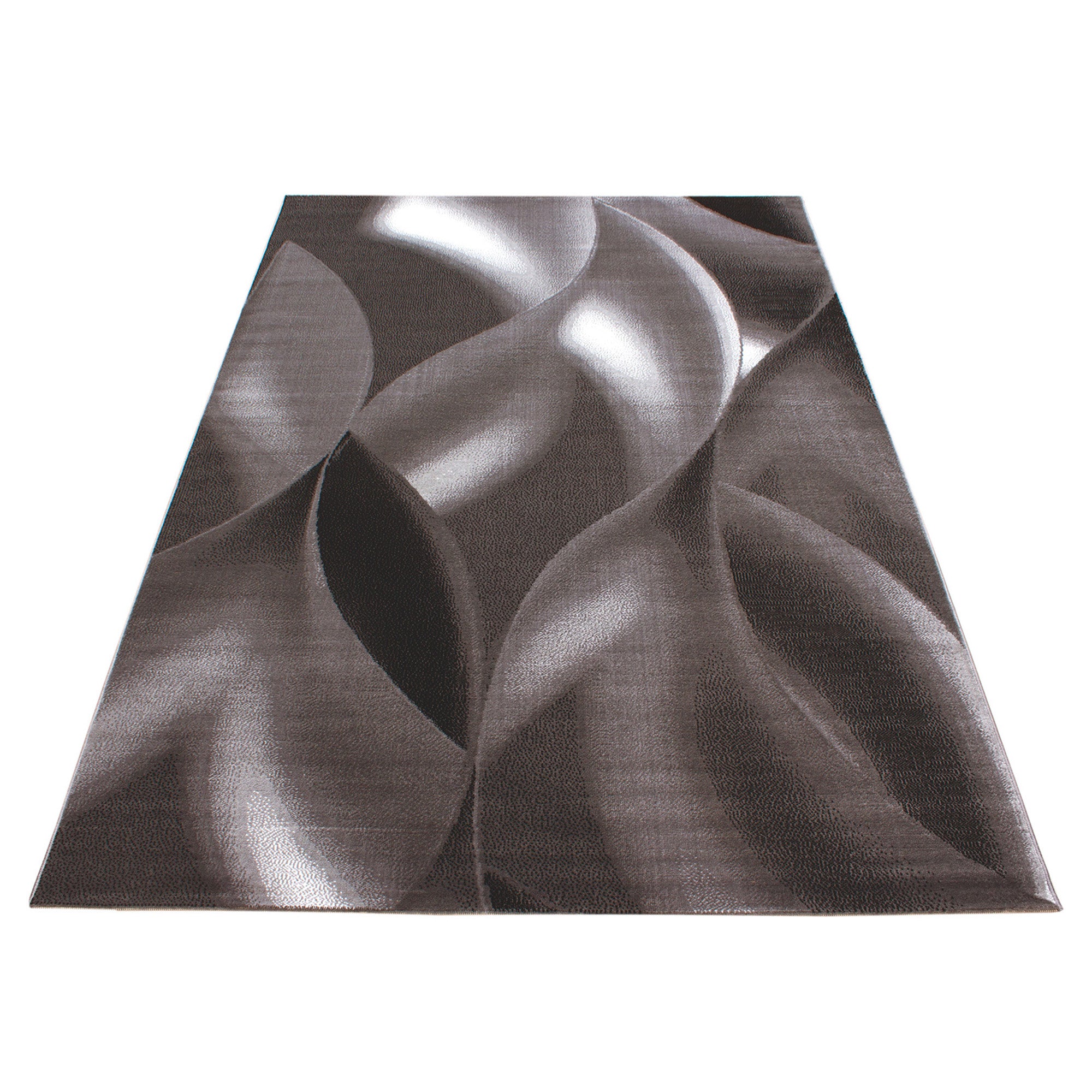 Tapis moderne à poils courts pour le salon, motif vagues abstrait, facile d'entretien.