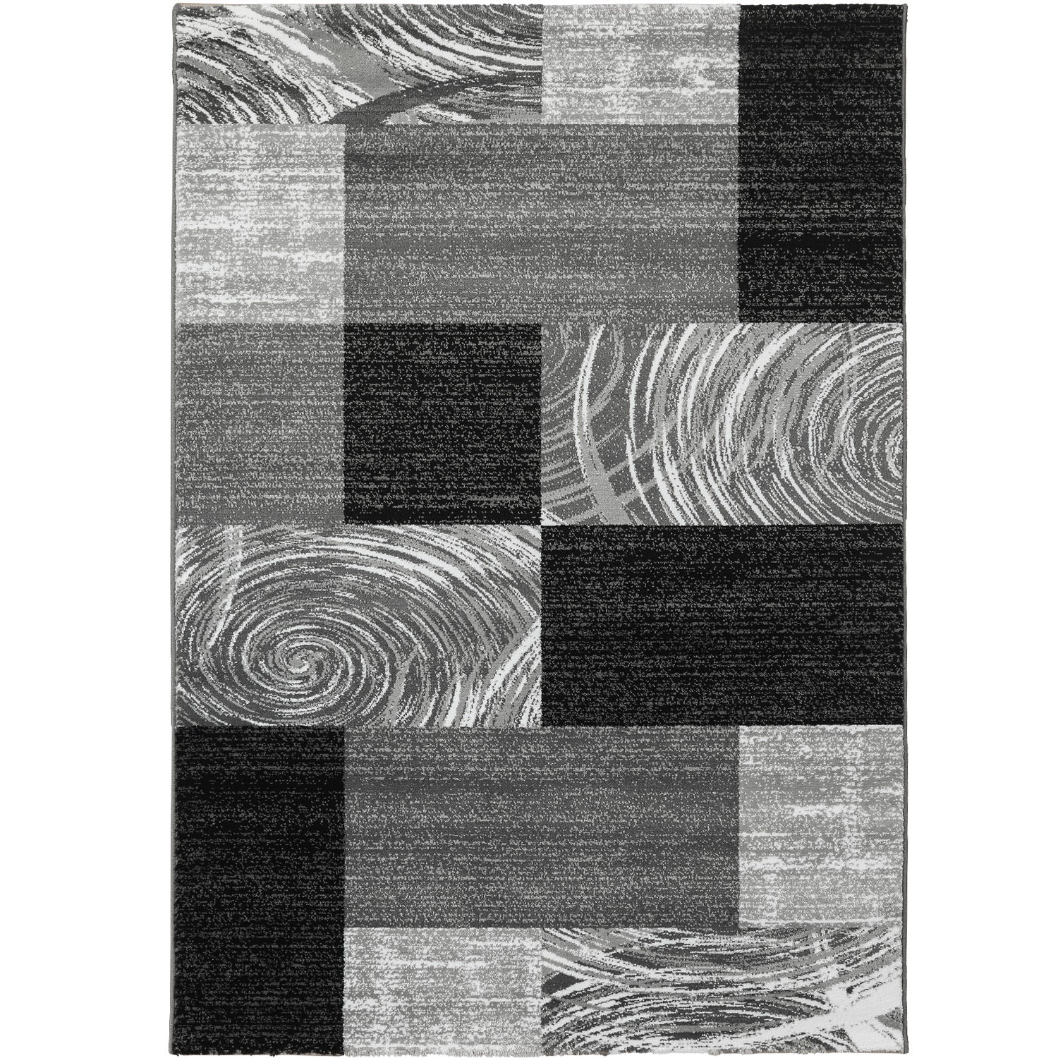 Tapis Salon Chambre Moderne Poils Courts Abstrait Conception À Carreaux Robuste