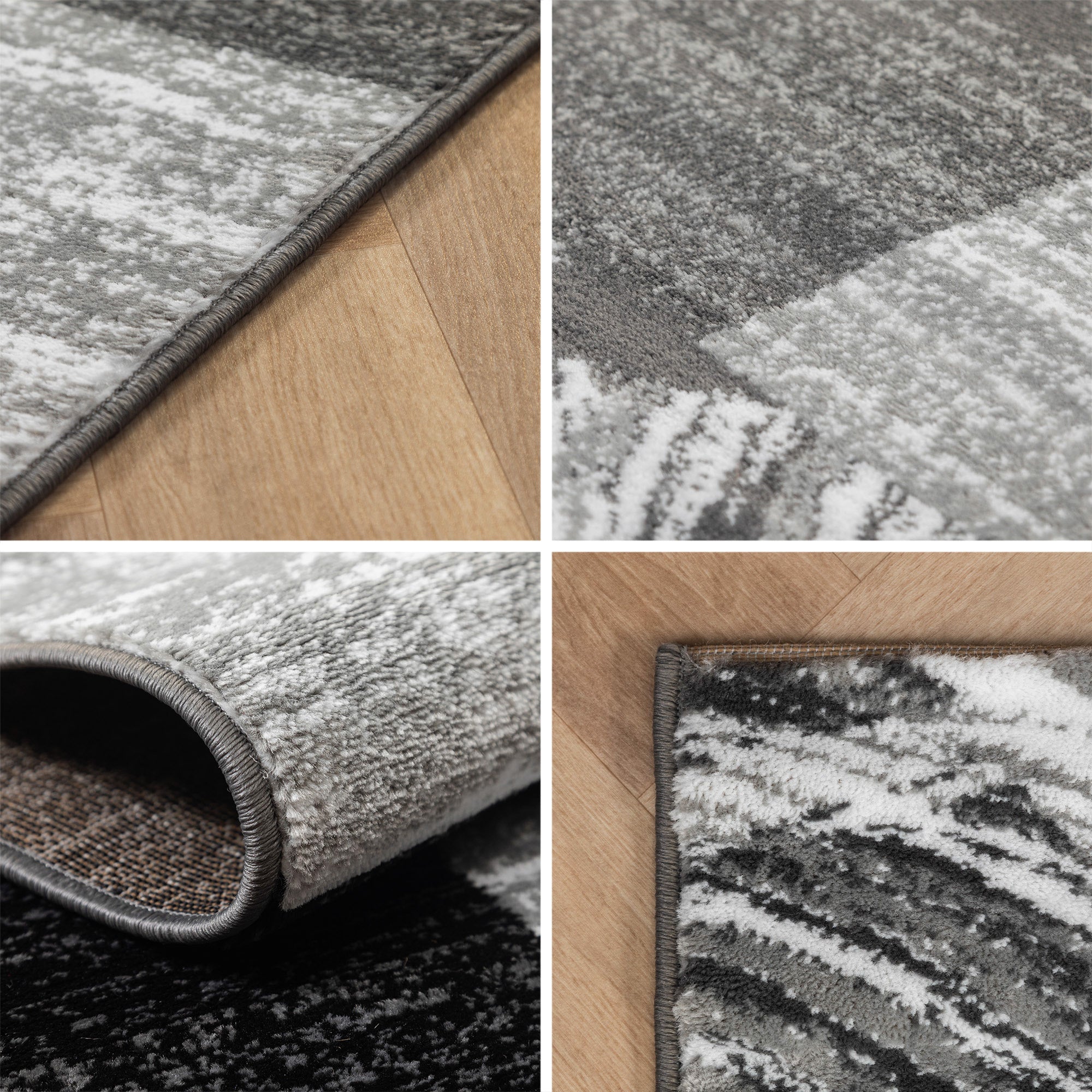 Tapis Salon Chambre Moderne Poils Courts Abstrait Conception À Carreaux Robuste