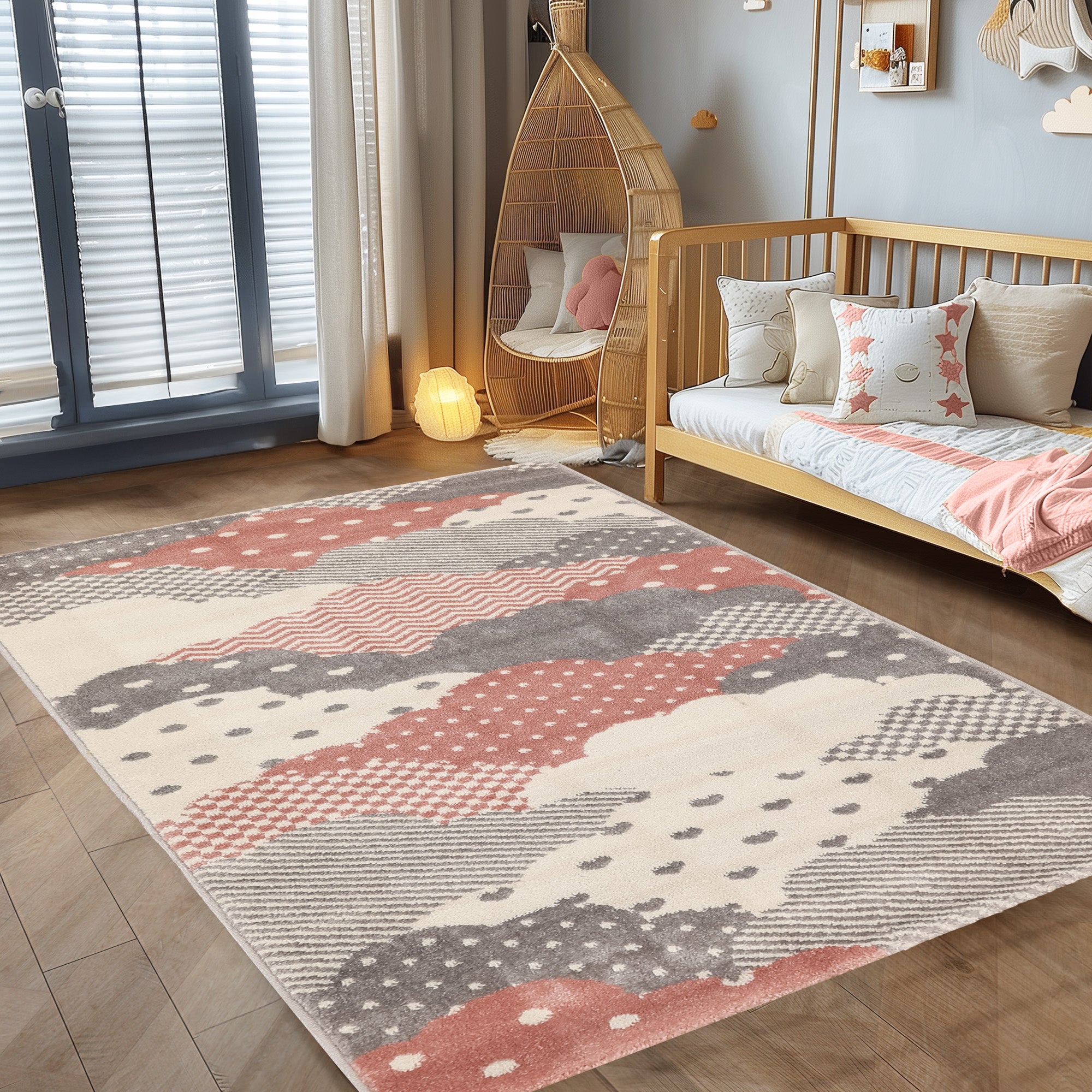 Children's Rug Children's Room Cloud Design Children's Rug Baby Room Soft Pile