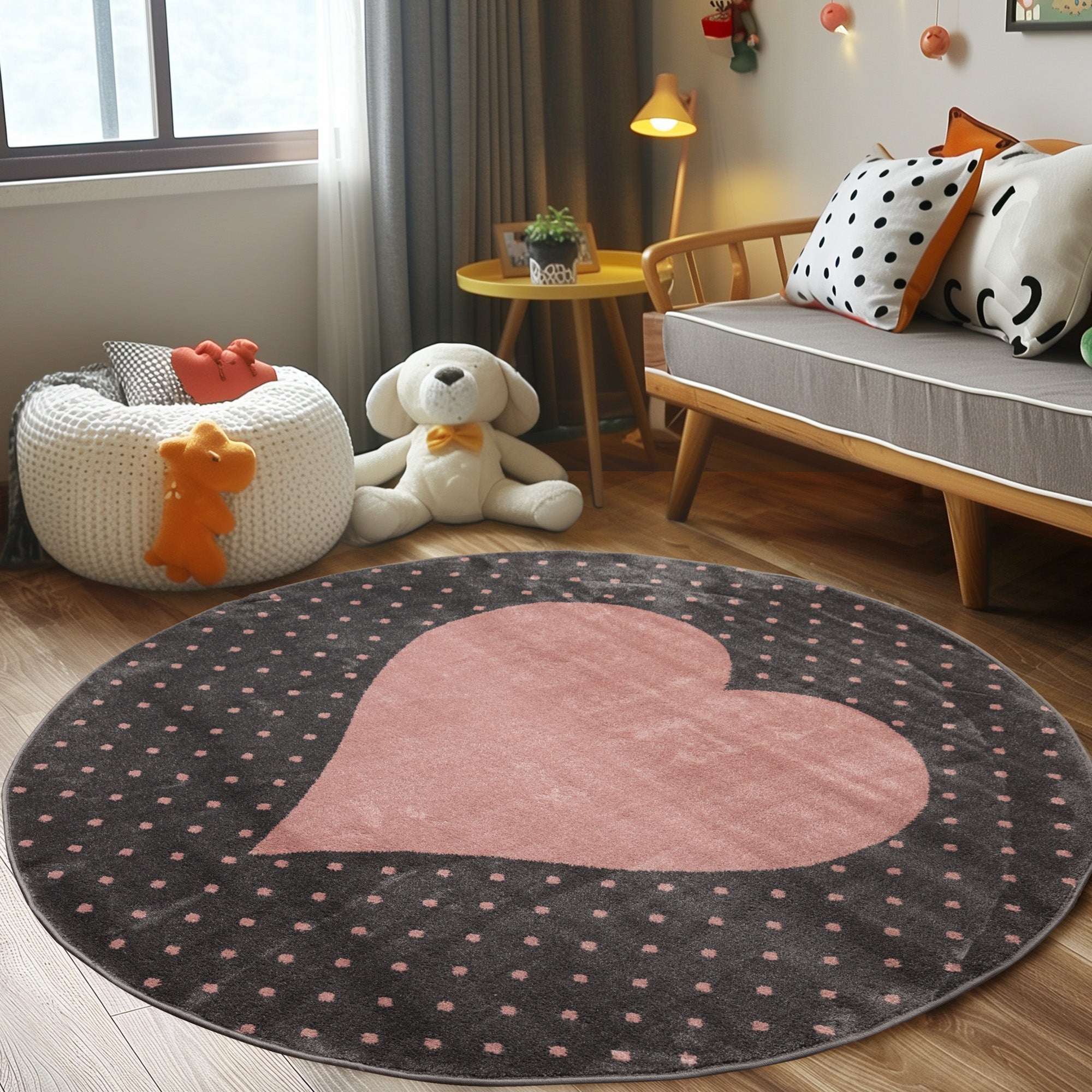 Children's carpet children's room heart design children's carpet baby room soft pile