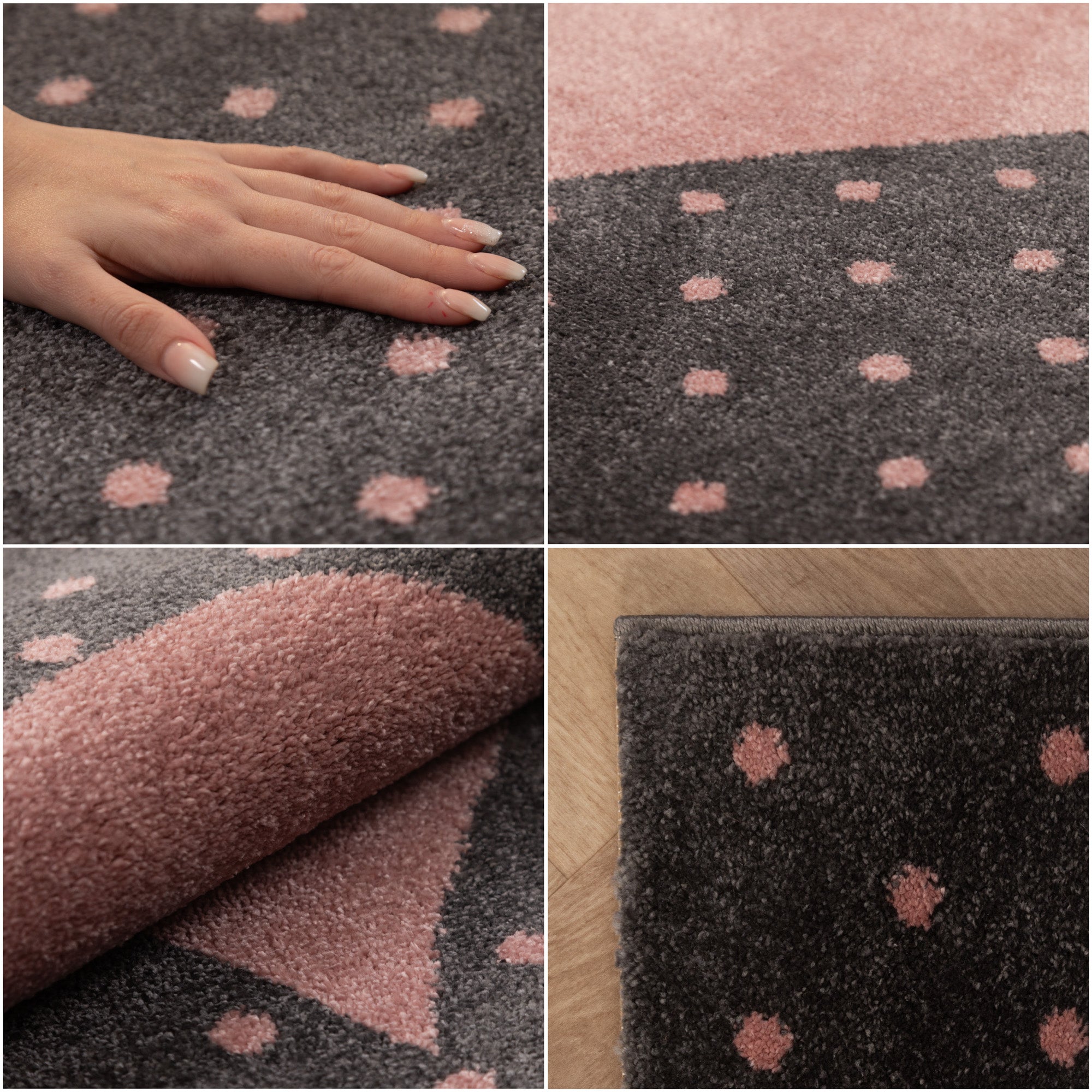 Children's carpet children's room heart design children's carpet baby room soft pile