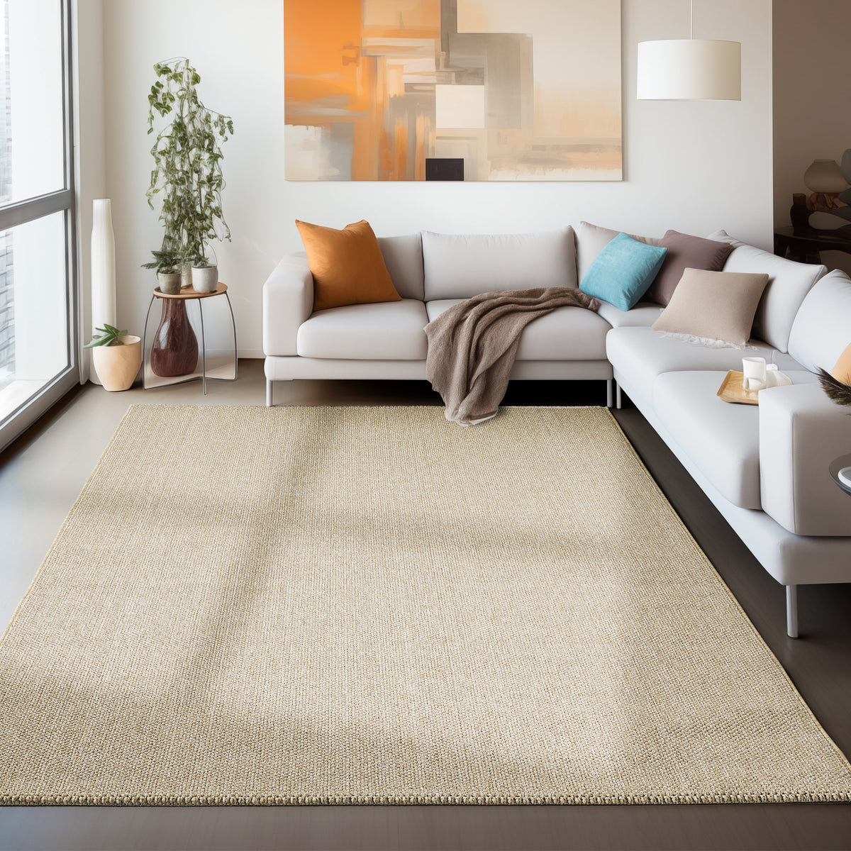 Carpettex Schlingenflor Teppich Einfarbig Weich Pflegeleicht
