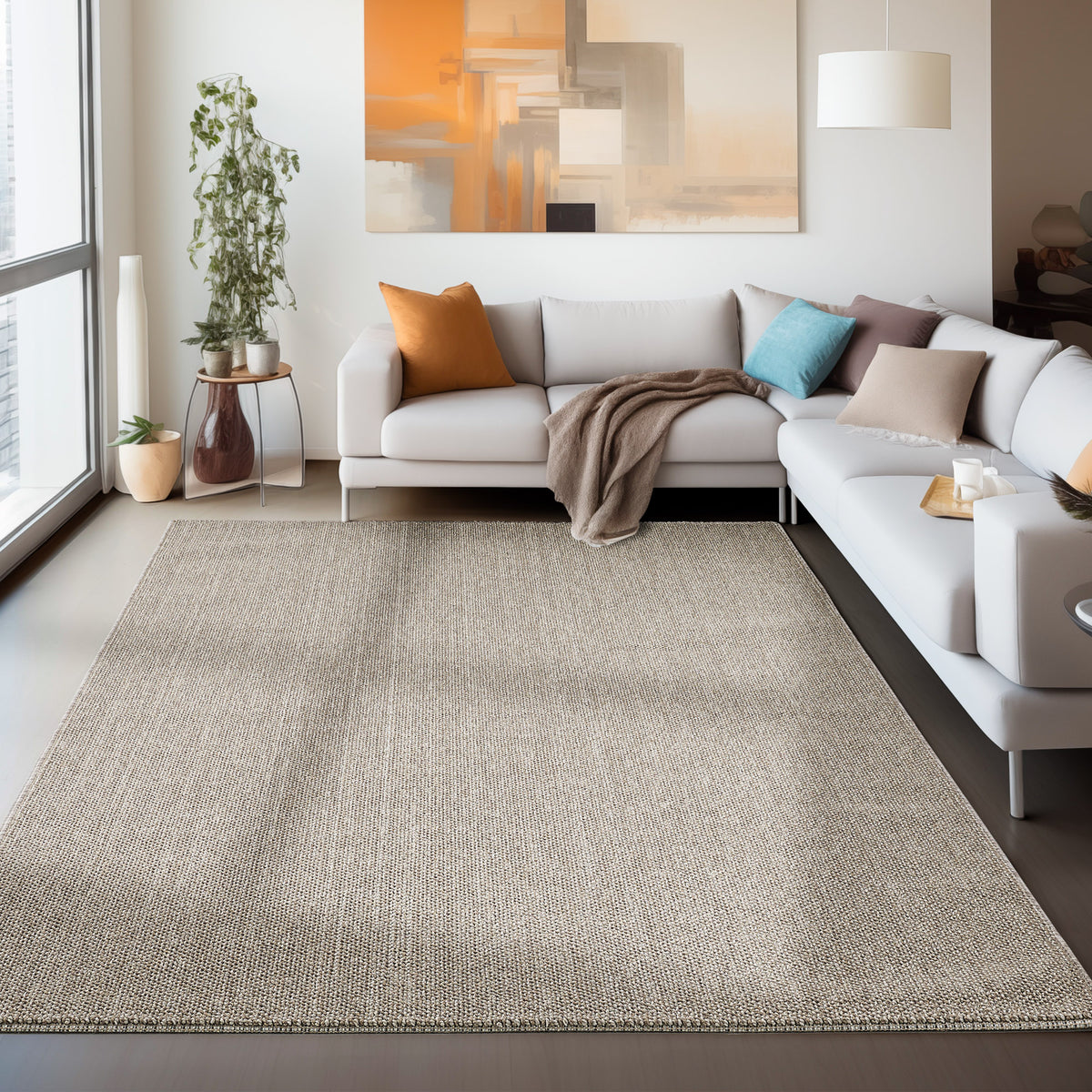 Carpettex Schlingenflor Teppich Einfarbig Weich Pflegeleicht