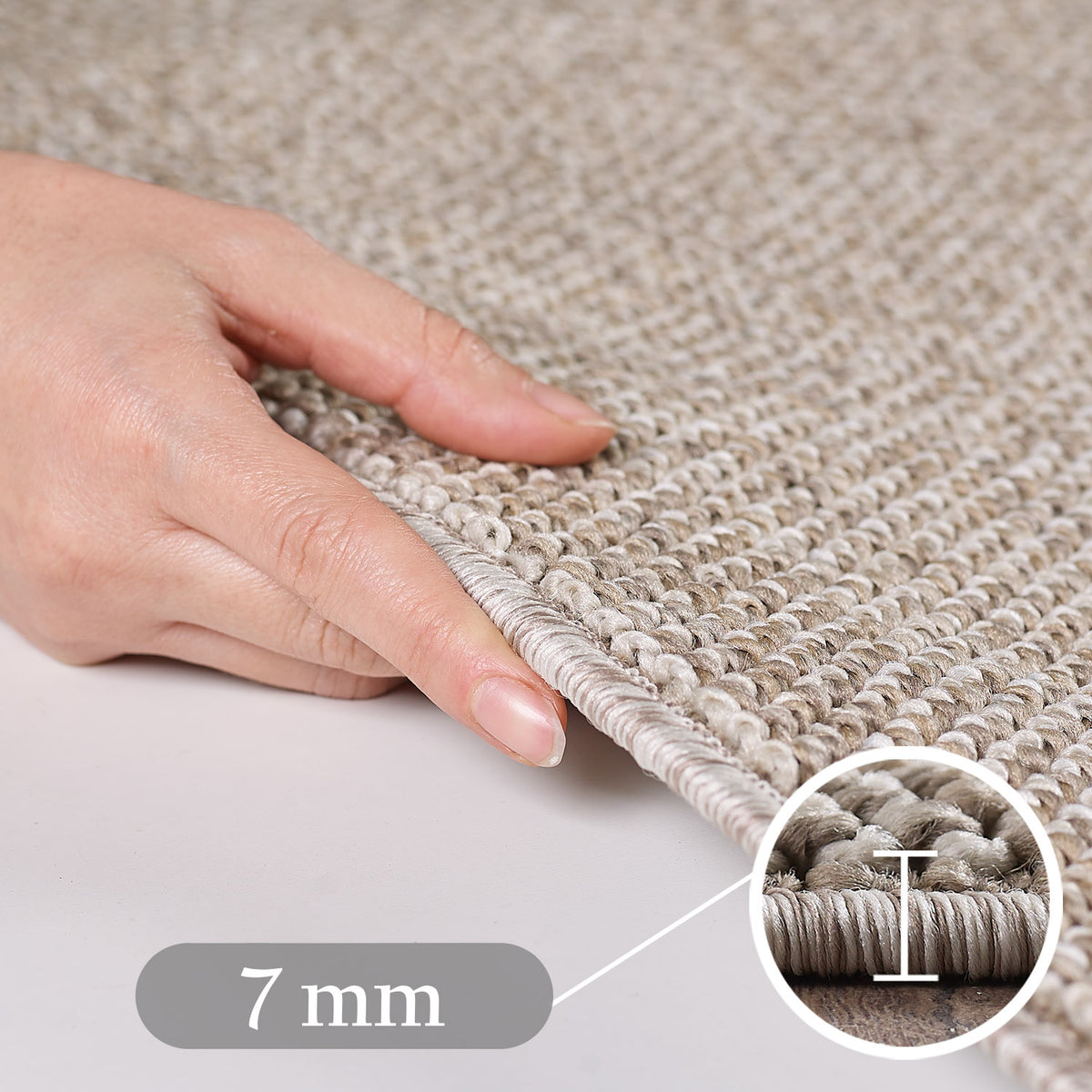 Carpettex Schlingenflor Teppich Einfarbig Weich Pflegeleicht
