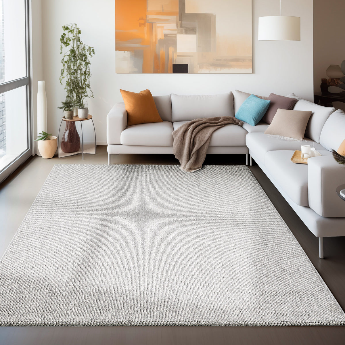 Carpettex Schlingenflor Teppich Einfarbig Weich Pflegeleicht