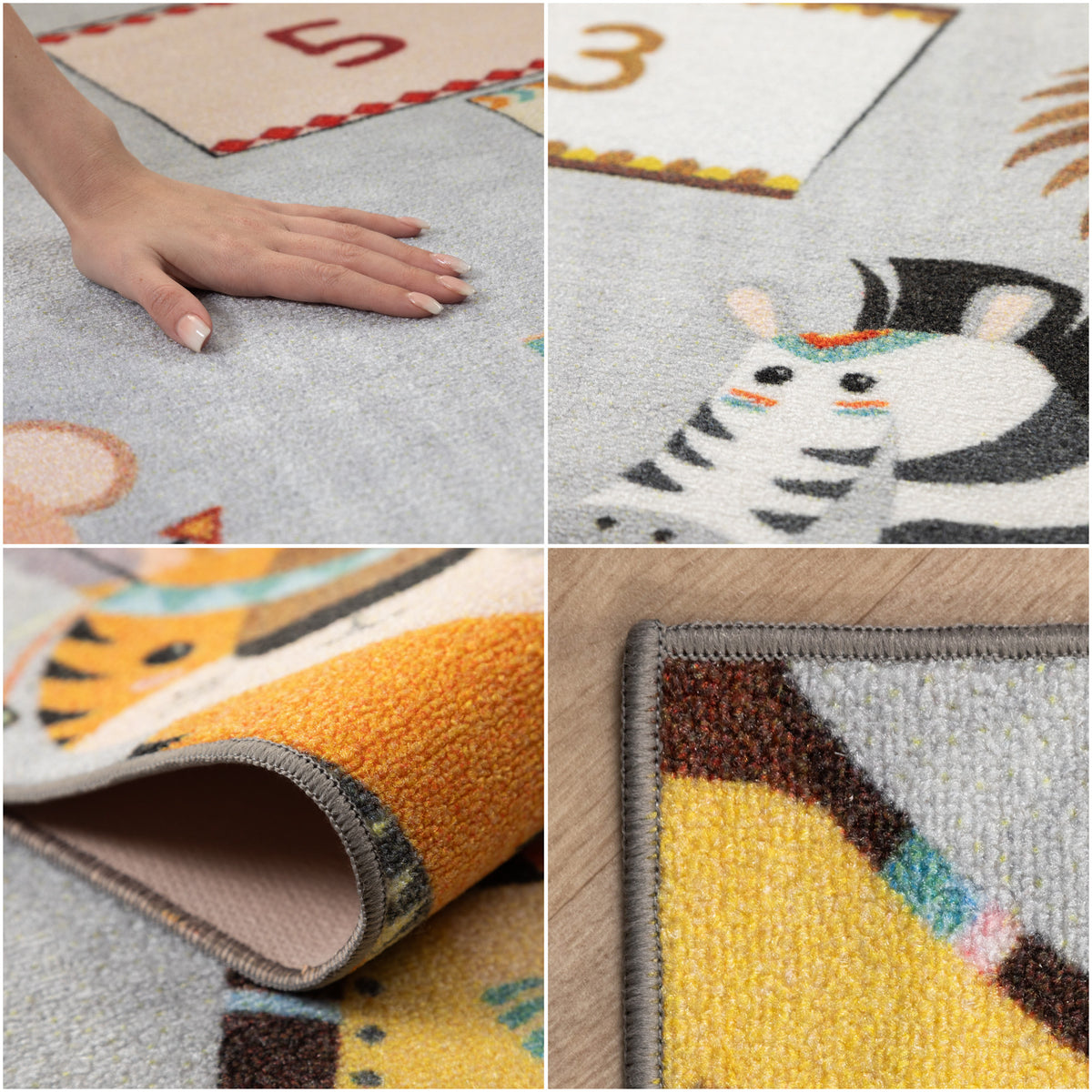 Carpettex Kinderteppich Babyteppich Rutschfest Weich Antiallergen