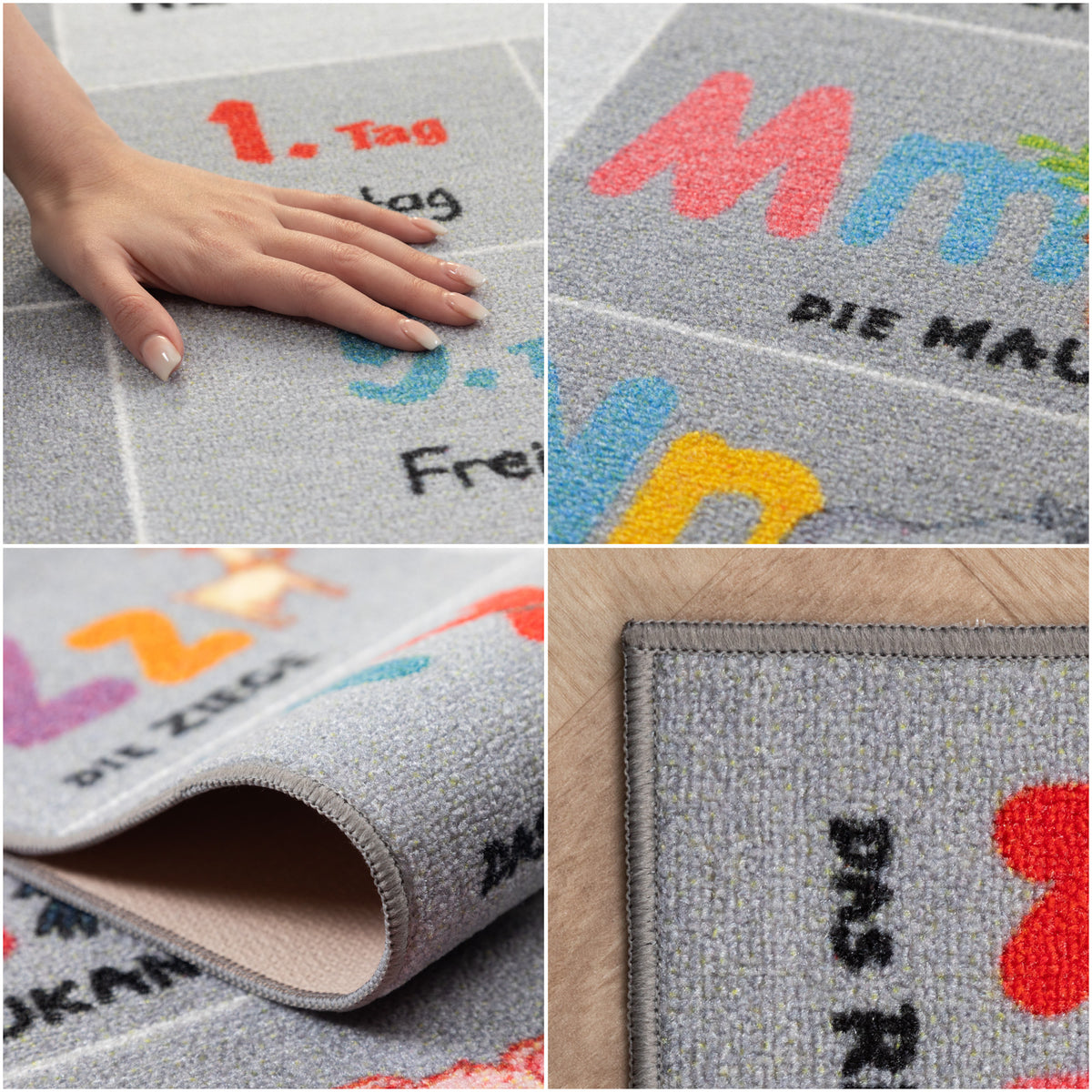 Carpettex Kinderteppich Babyteppich Rutschfest Weich Antiallergen
