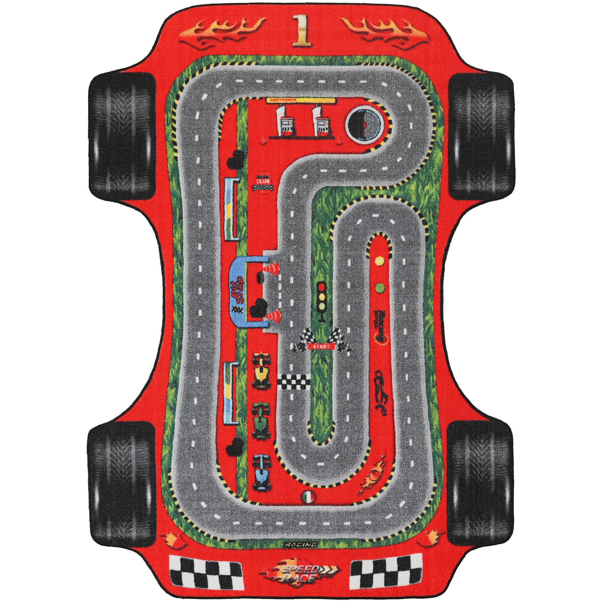 Children's carpet, boys' race track carpet, children's room, play mat, non-slip