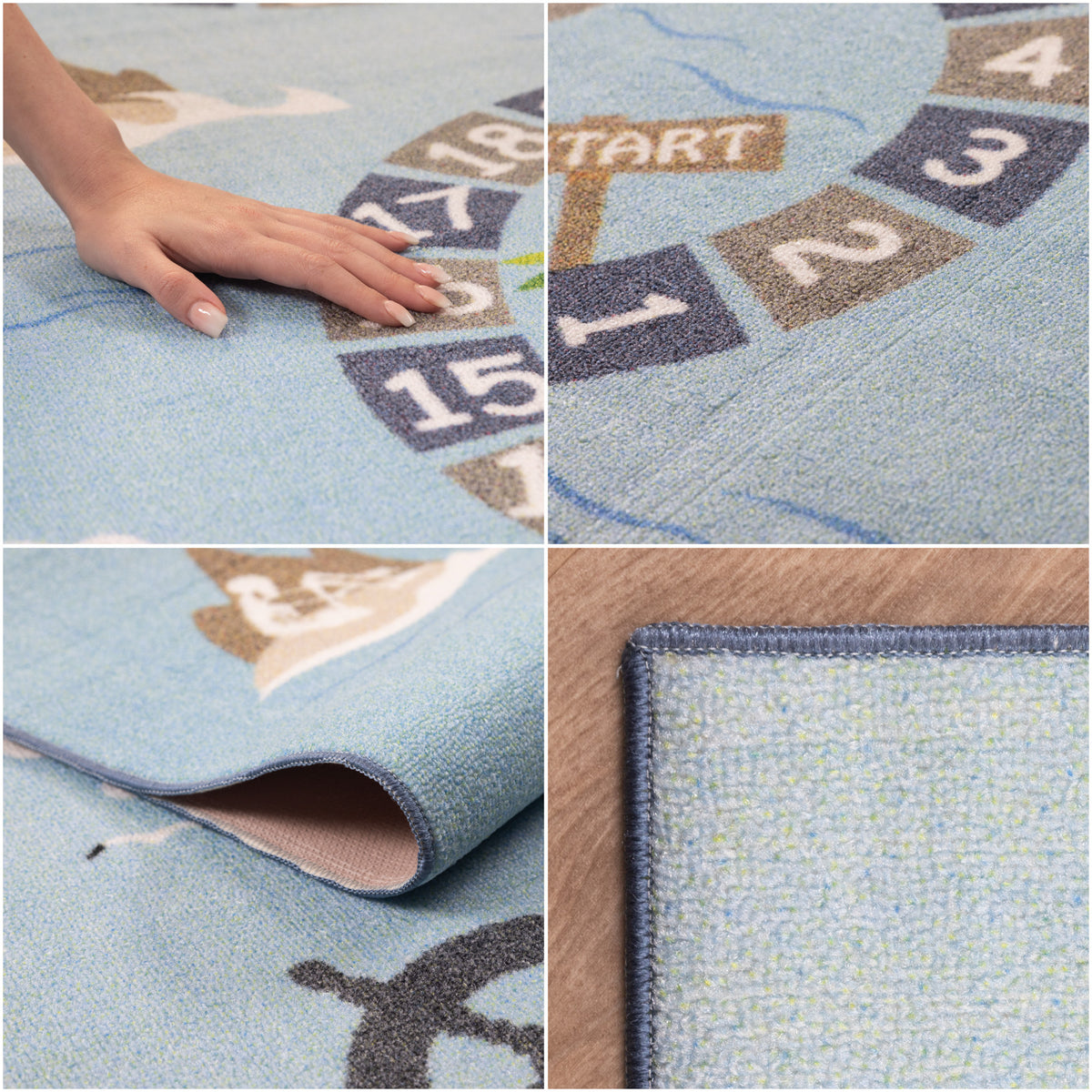 Carpettex Kinderteppich Babyteppich Rutschfest Weich Antiallergen