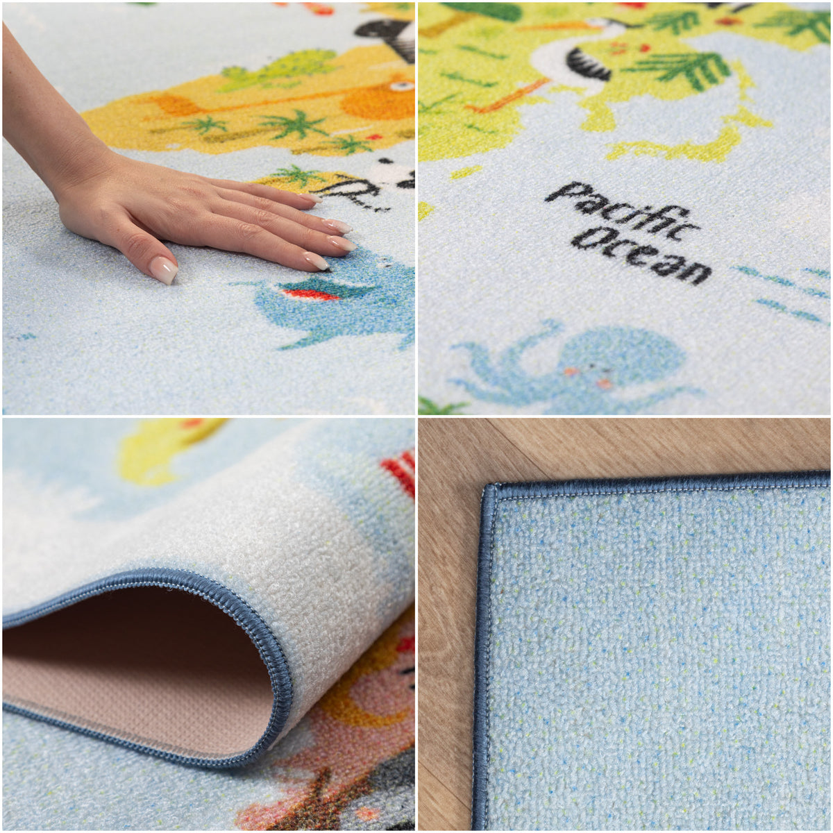 Carpettex Kinderteppich Babyteppich Rutschfest Weich Antiallergen