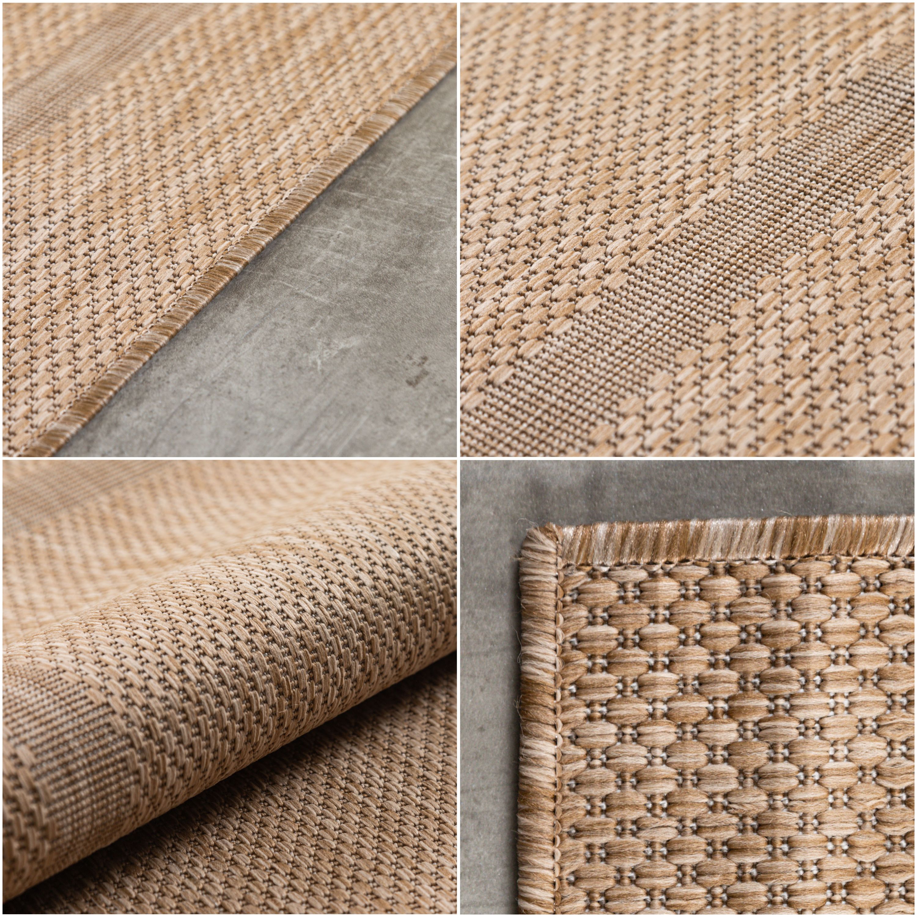 Round Outdoor Rug Plain Weatherproof Patio Kitchen Rug Flat Weave
