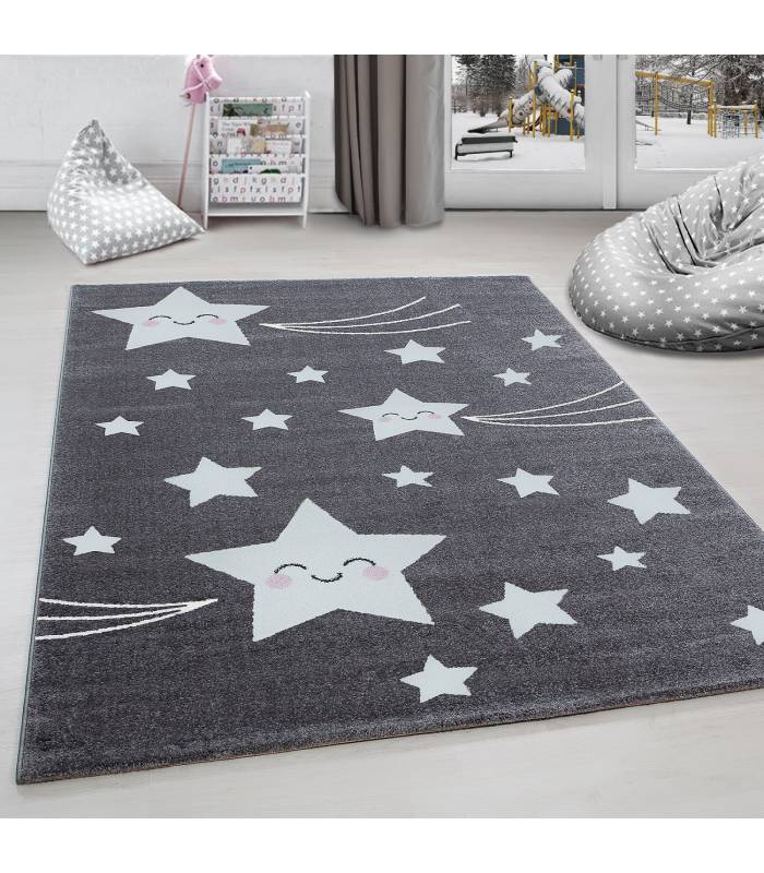 Kinderteppich Kurzflor Leuchtturm Seefahrt Schiff Kinderzimmer Grau Beige