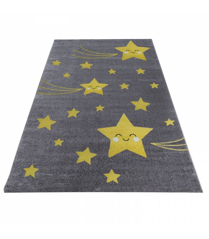 Tapis enfant poils courts phare bateau de mer chambre d'enfant gris beige