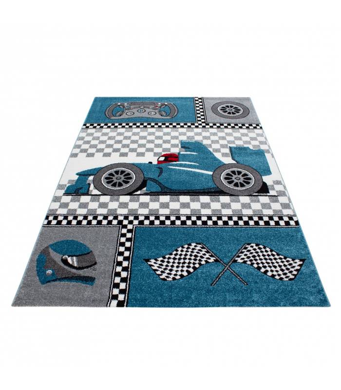 Tapis enfant poils courts phare bateau de mer chambre d'enfant gris beige