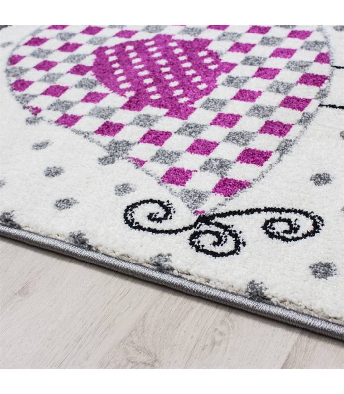 Tapis enfant poils courts phare bateau de mer chambre d'enfant gris beige