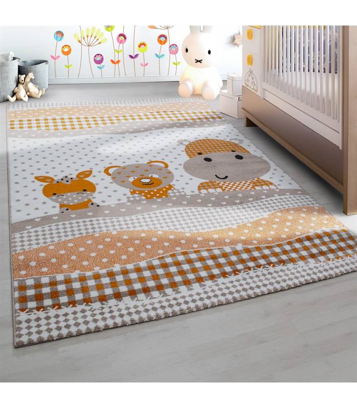 Kinderteppich Kurzflor Leuchtturm Seefahrt Schiff Kinderzimmer Grau Beige