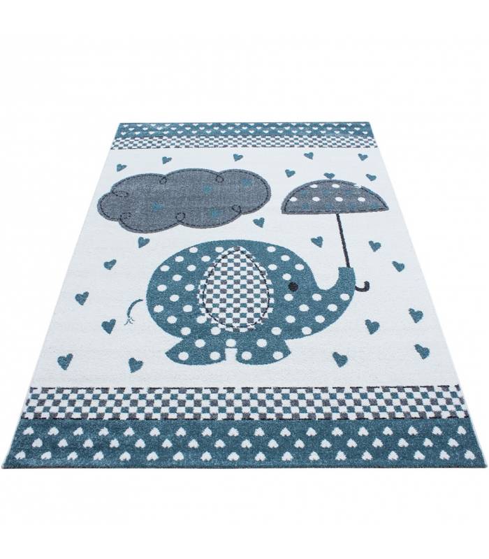 Tapis enfant poils courts phare bateau de mer chambre d'enfant gris beige