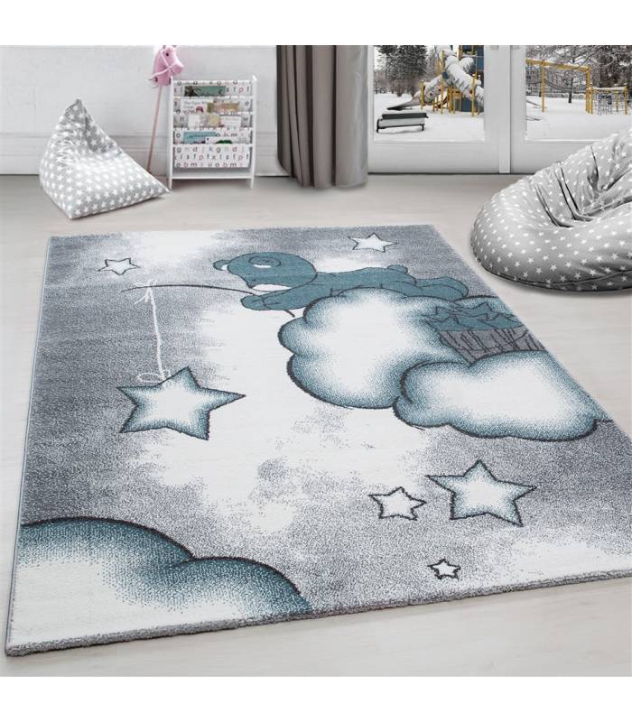 Kinderteppich Kurzflor Leuchtturm Seefahrt Schiff Kinderzimmer Grau Beige