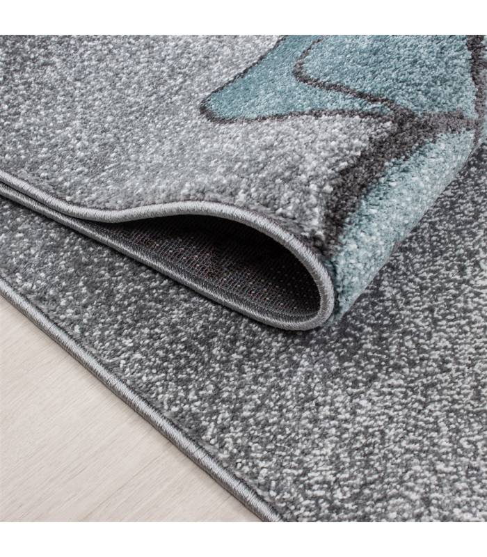 Tapis enfant poils courts phare bateau de mer chambre d'enfant gris beige