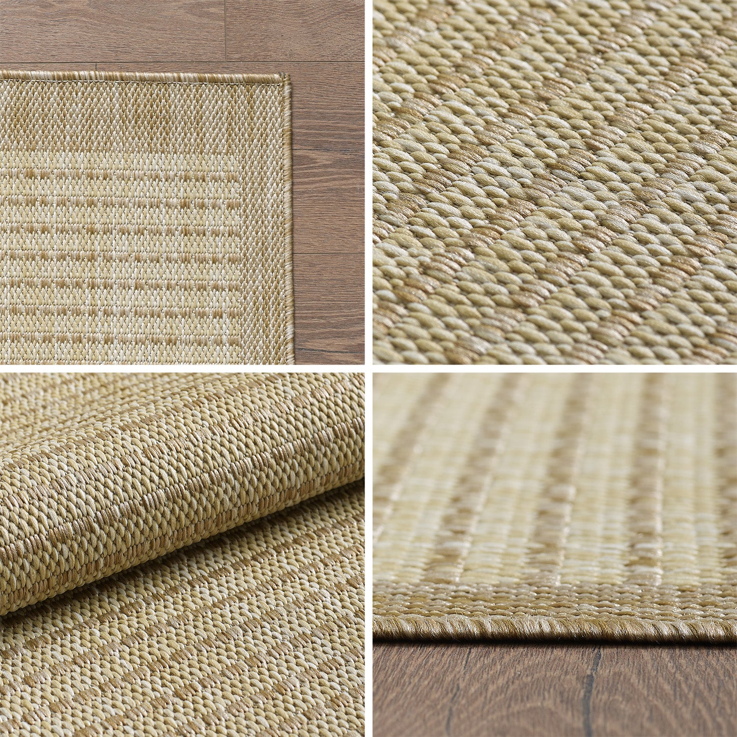 Tapis de couloir beige à poils longs pour salon, style bohème scandinave, motif 3D
