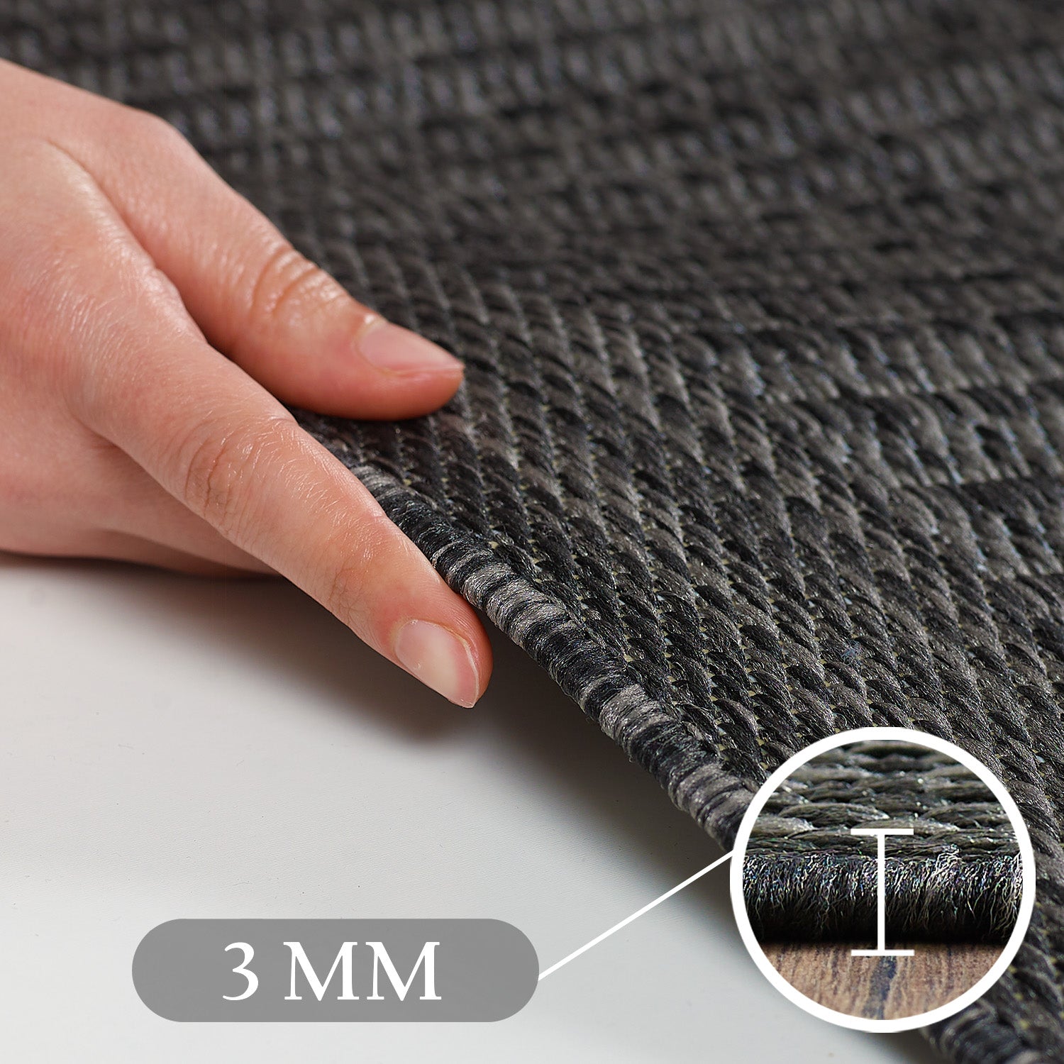 Tapis de couloir beige à poils longs pour salon, style bohème scandinave, motif 3D