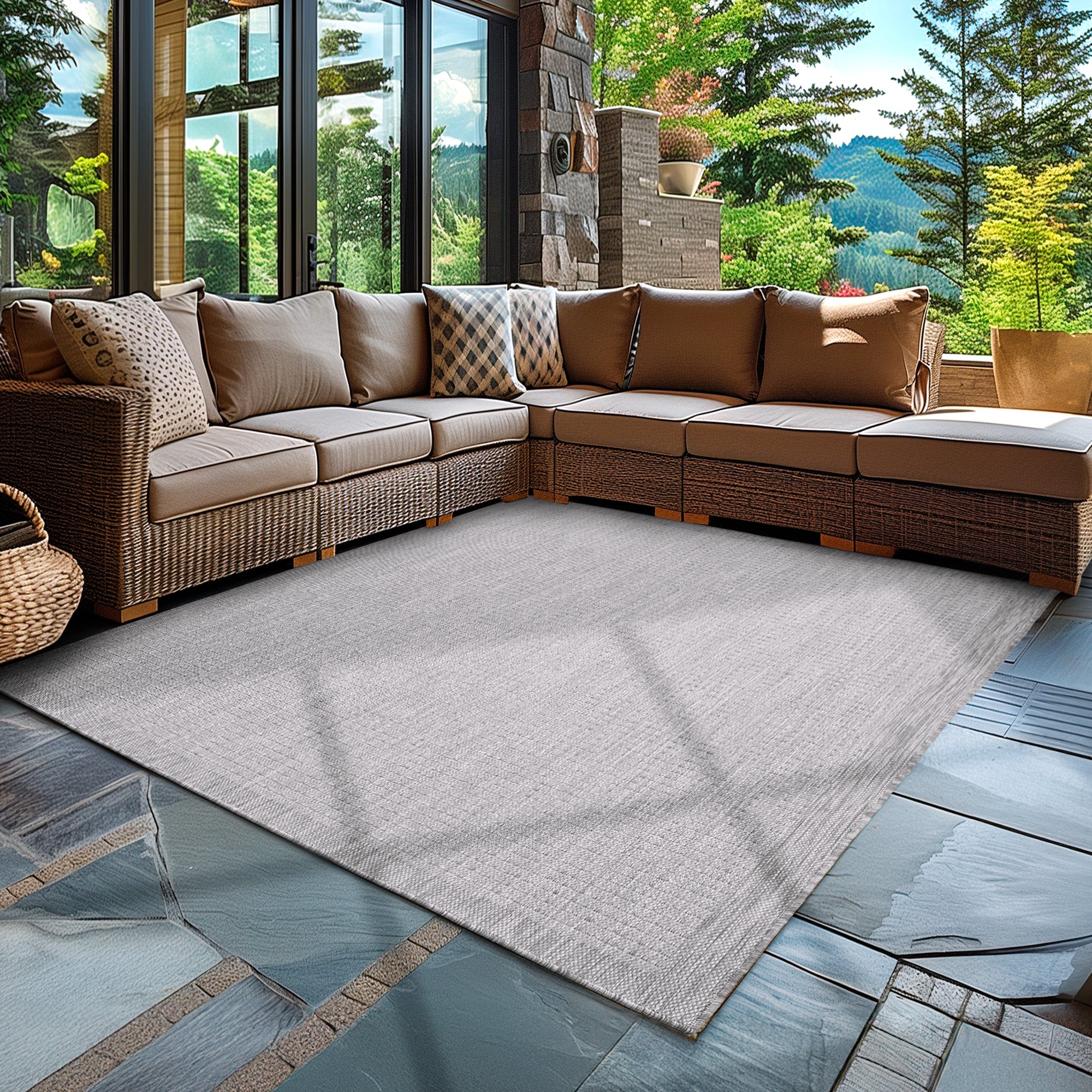 Tapis de couloir beige à poils longs pour salon, style bohème scandinave, motif 3D