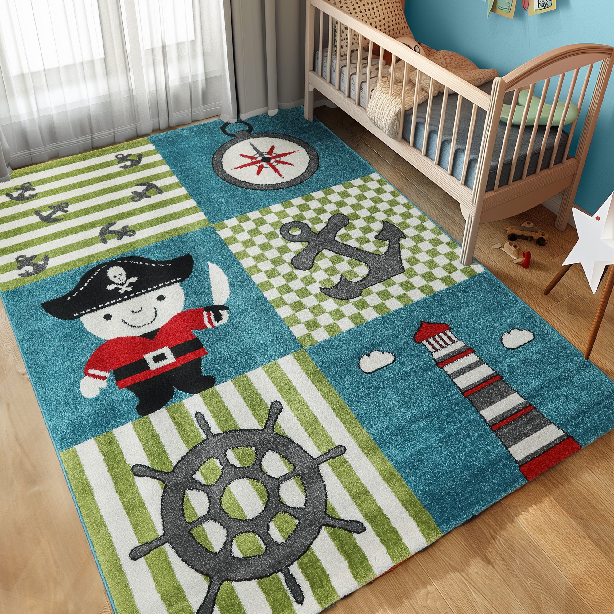 Children's carpet boy pirate design baby room carpet children's room easy to care for
