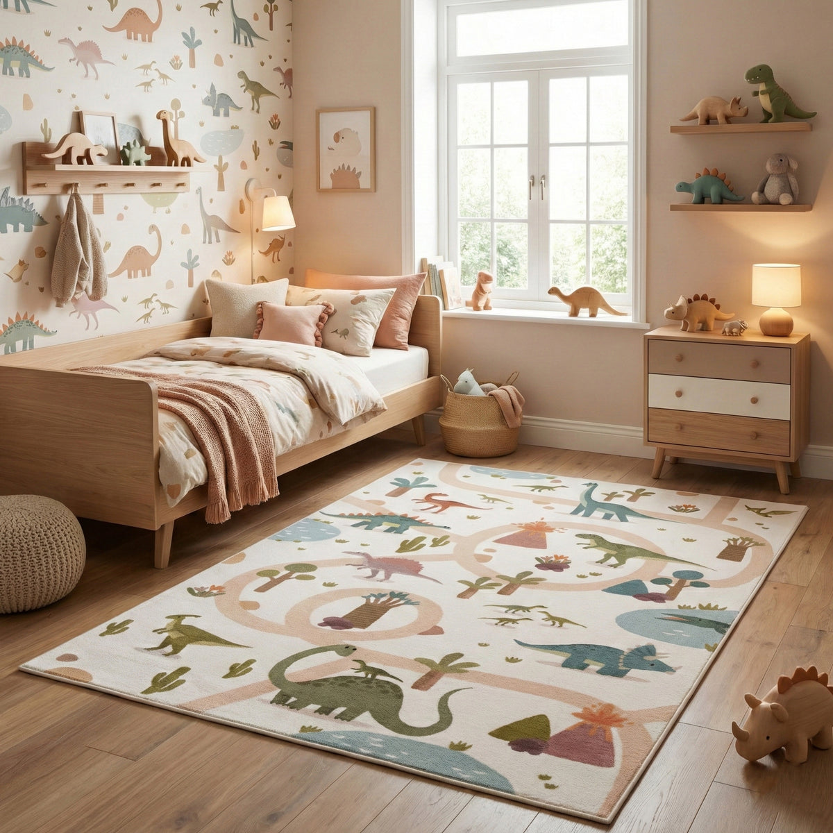 Carpettex Kinderteppich Dinosaurier Spielteppich für Kinderzimmer Spielecken