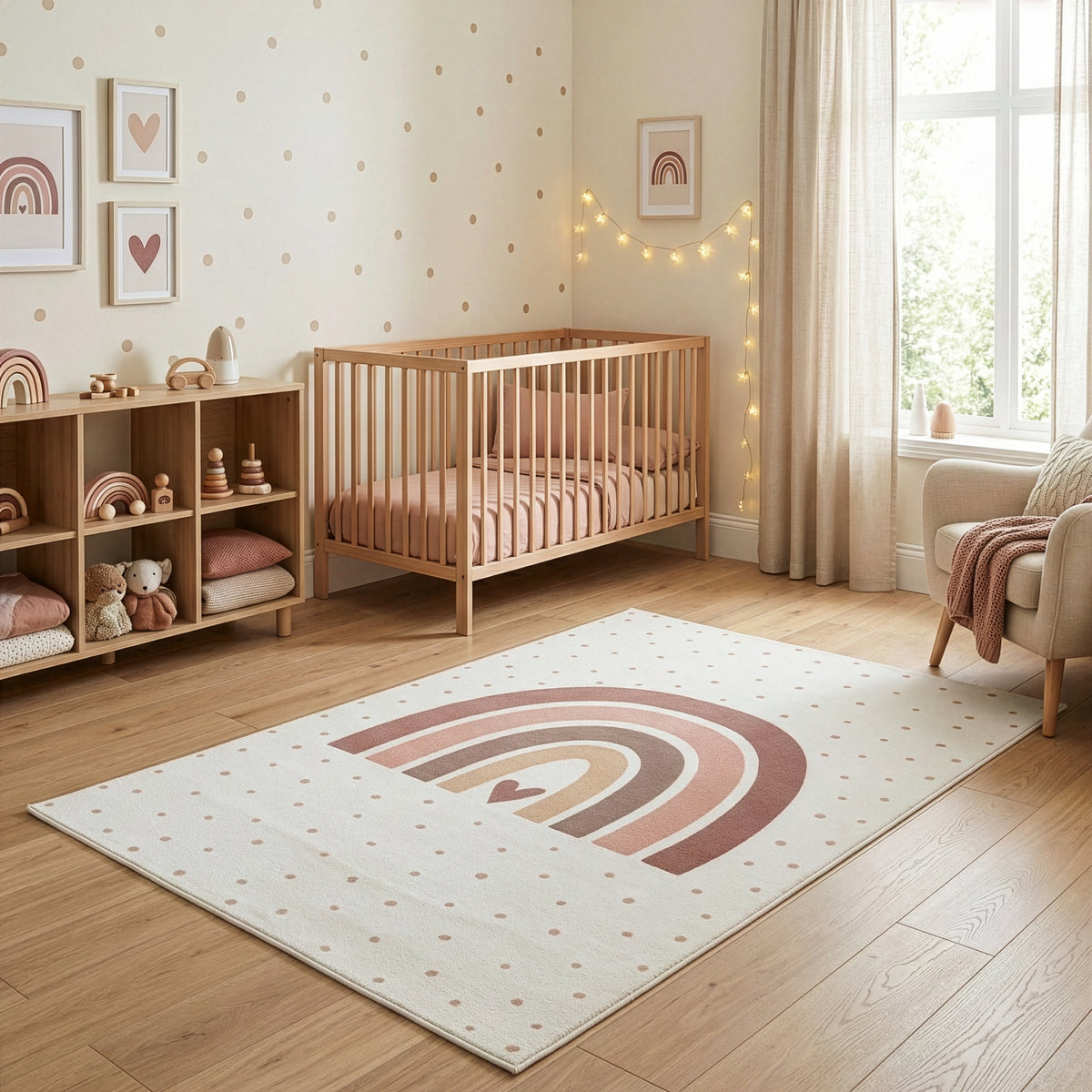 Carpettex Kinderteppich Regenbogen Spielteppich für Kinderzimmer Spielecken